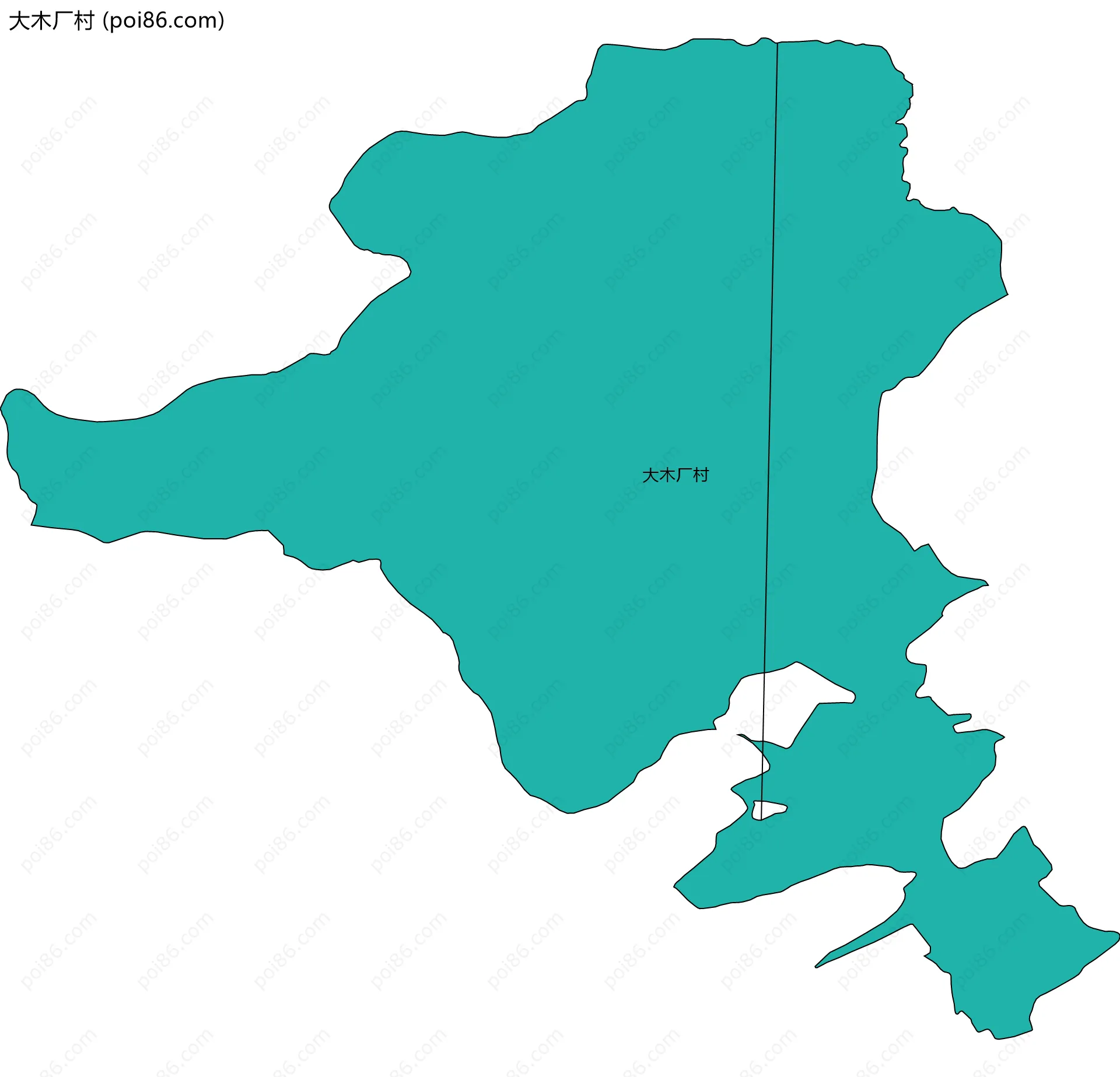 大木厂村边界地图