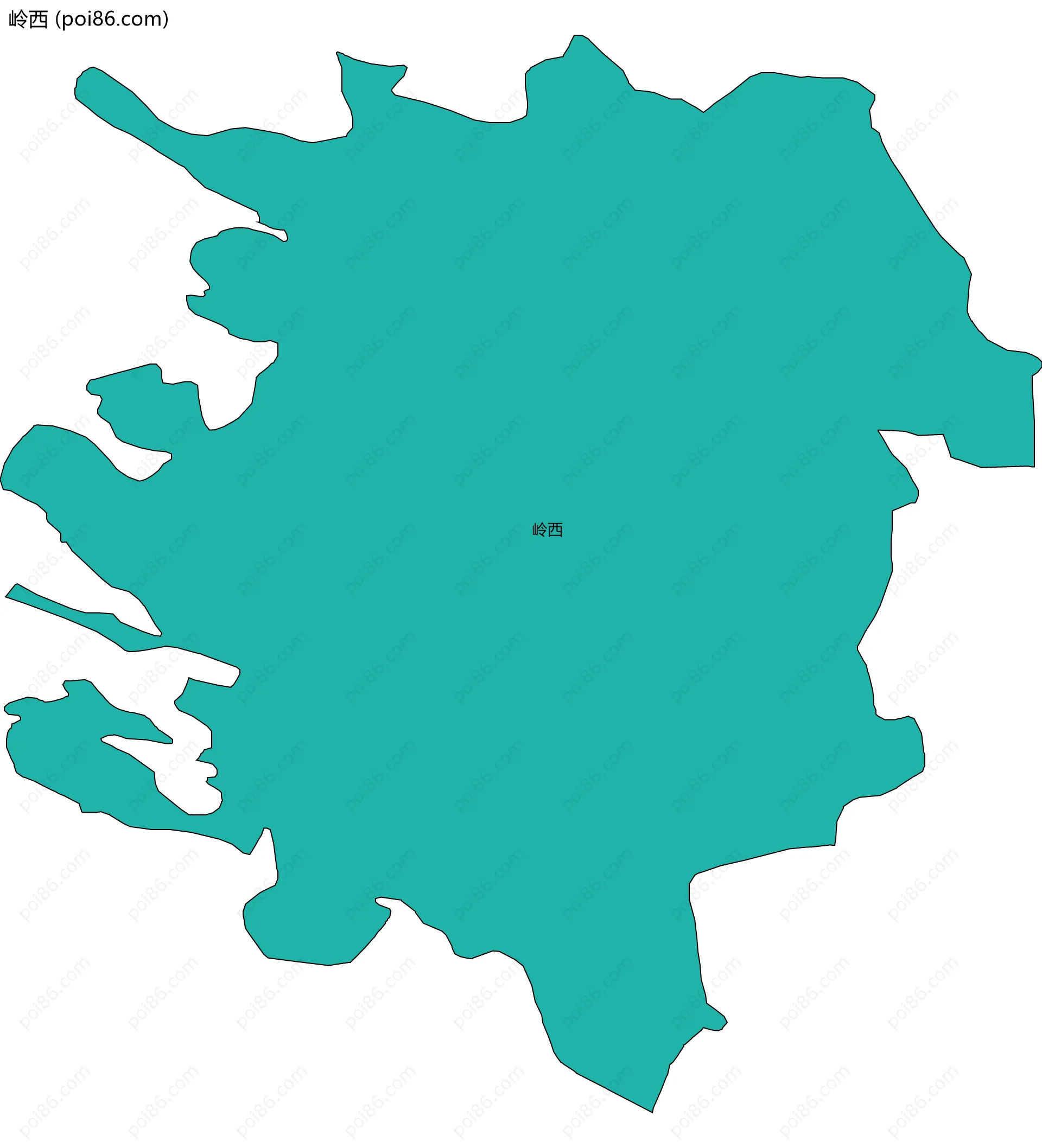 岭西边界地图