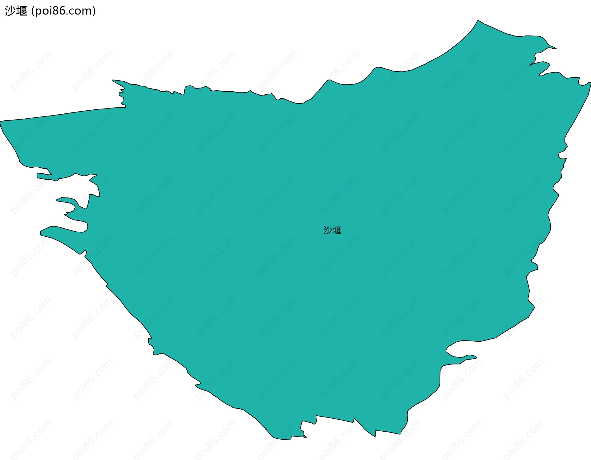 沙堰边界地图