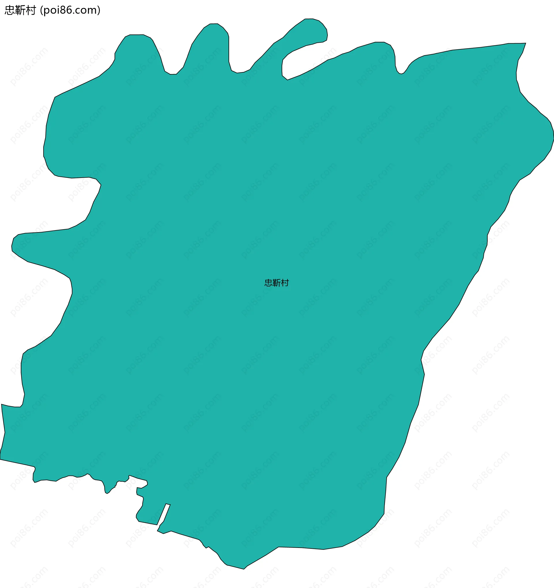 忠靳村边界地图