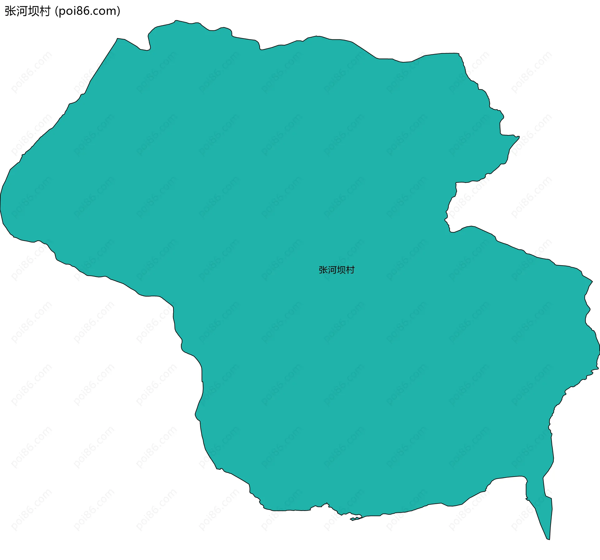 张河坝村边界地图