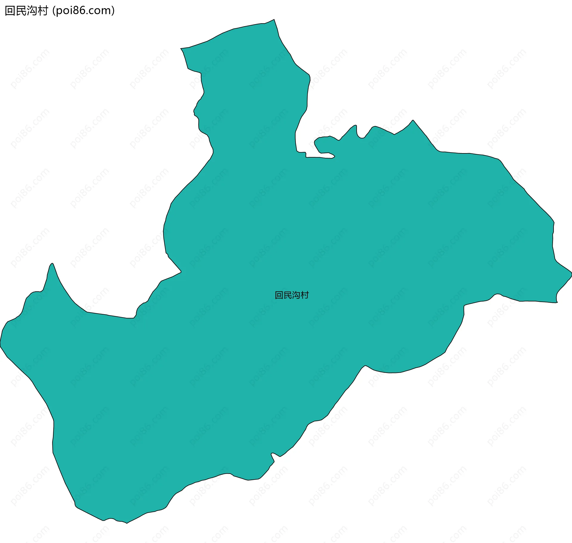 回民沟村边界地图