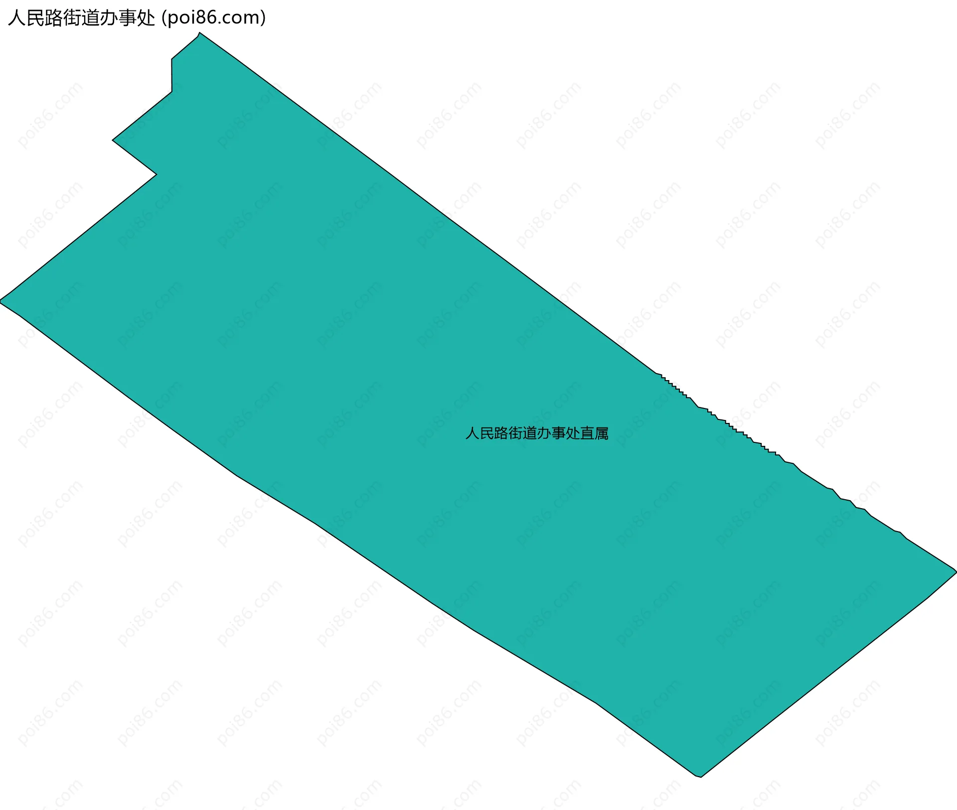 人民路街道办事处边界地图(五级行政区划)