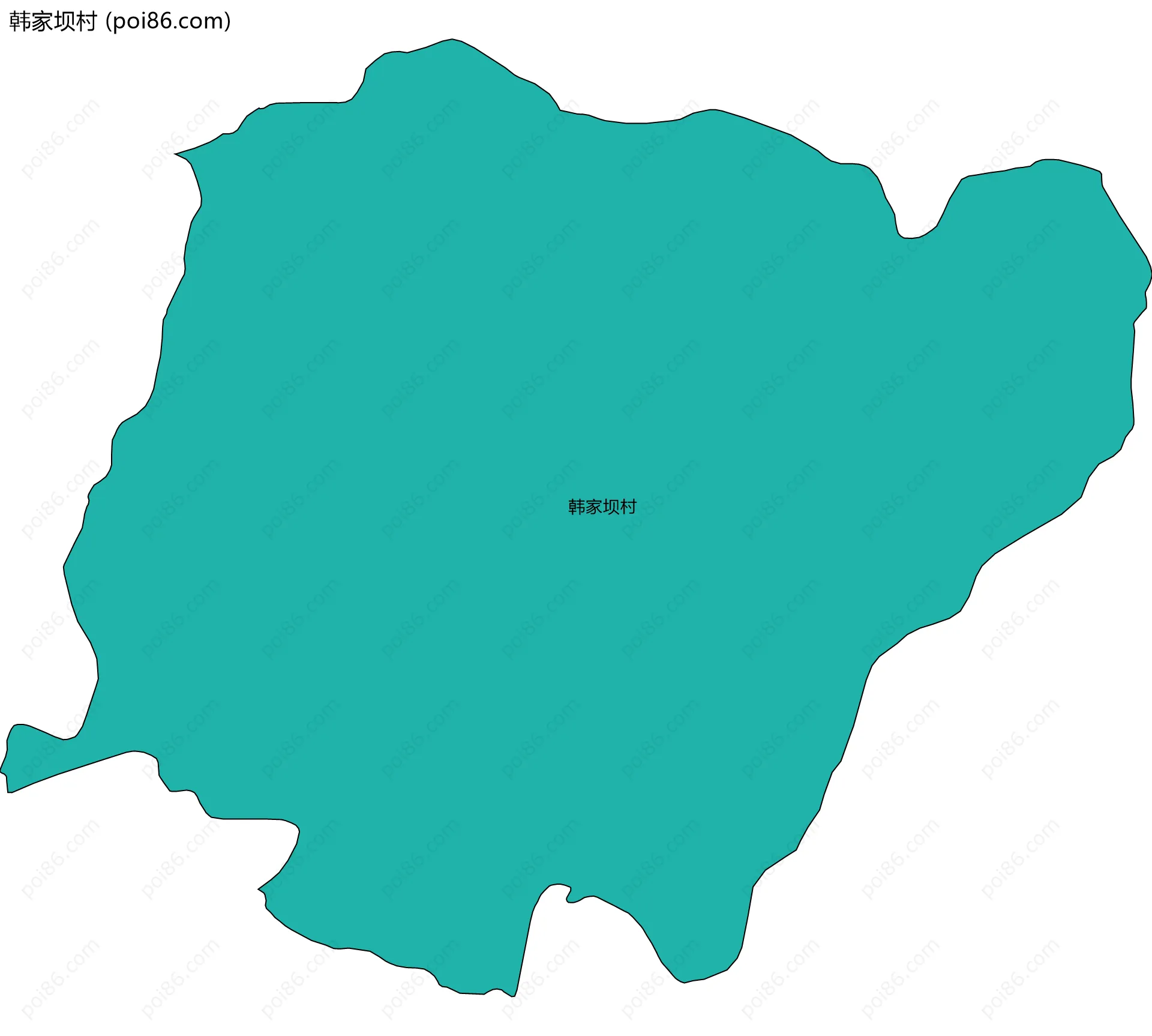 韩家坝村边界地图