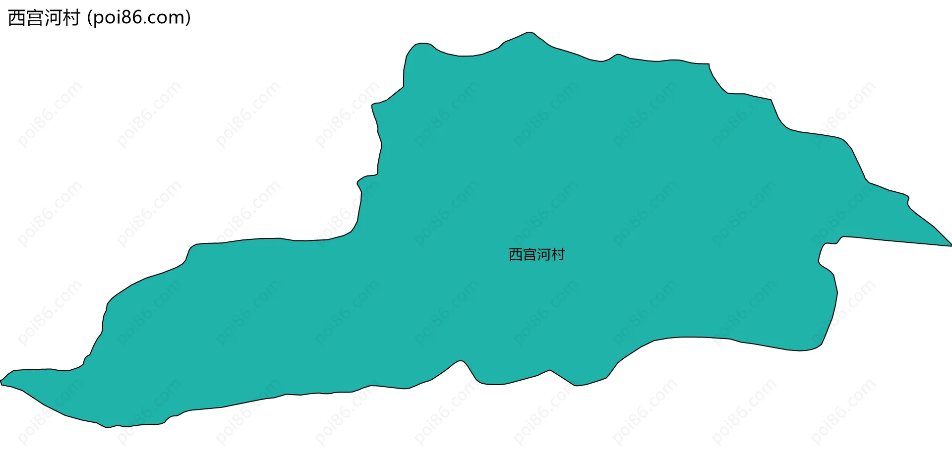 西宫河村边界地图