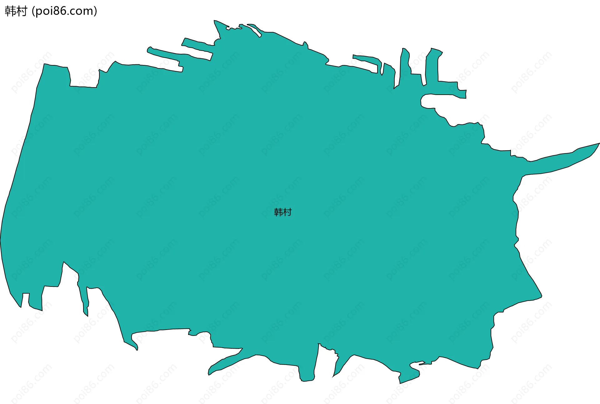 韩村边界地图