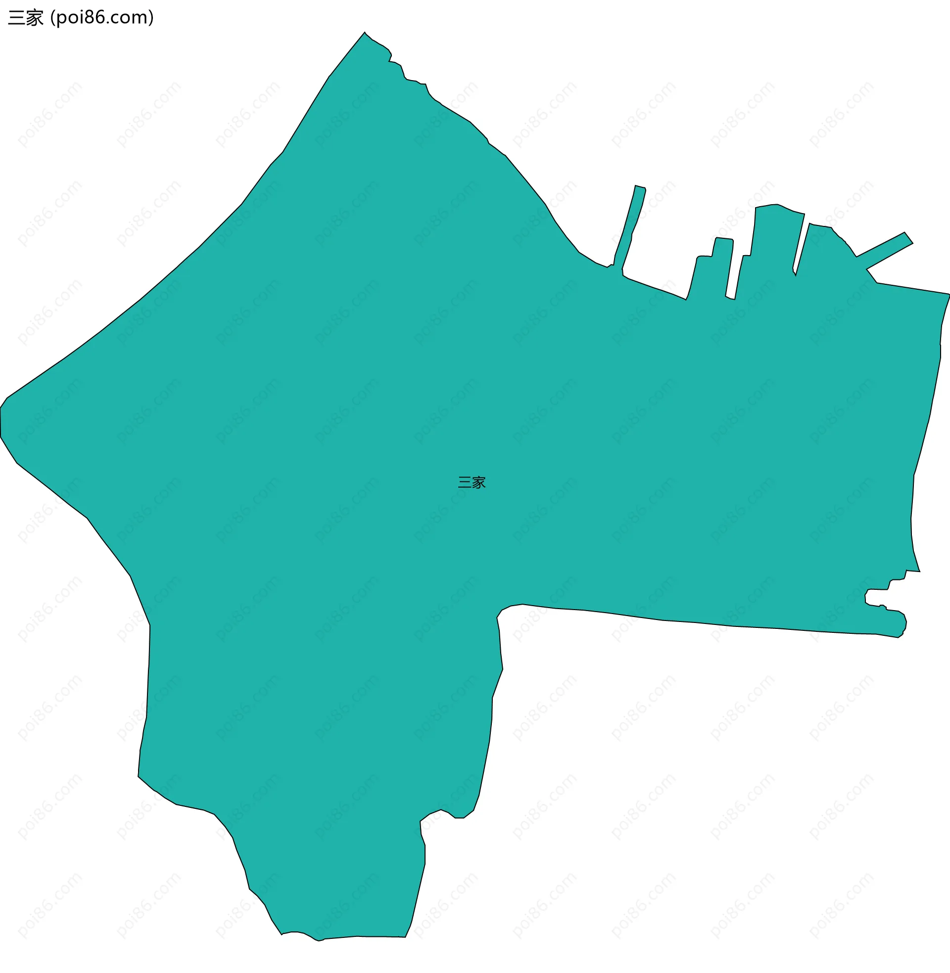 三家边界地图