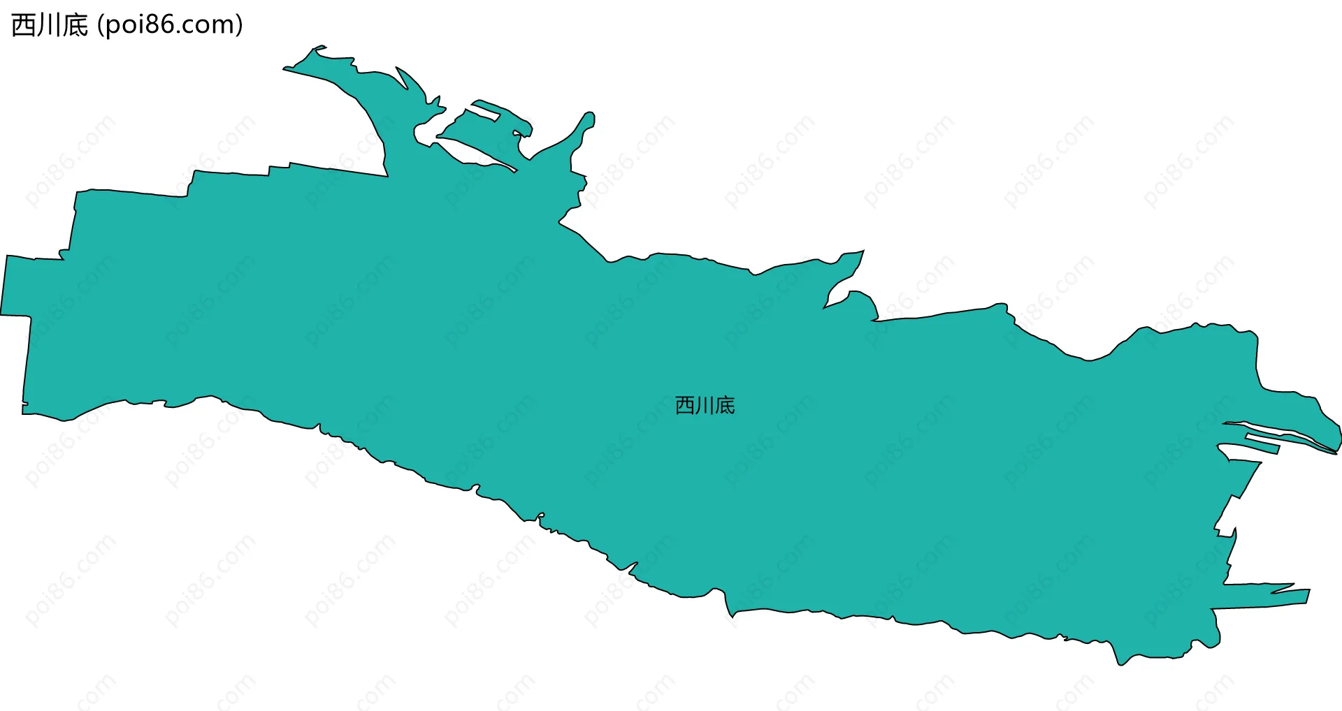 西川底边界地图