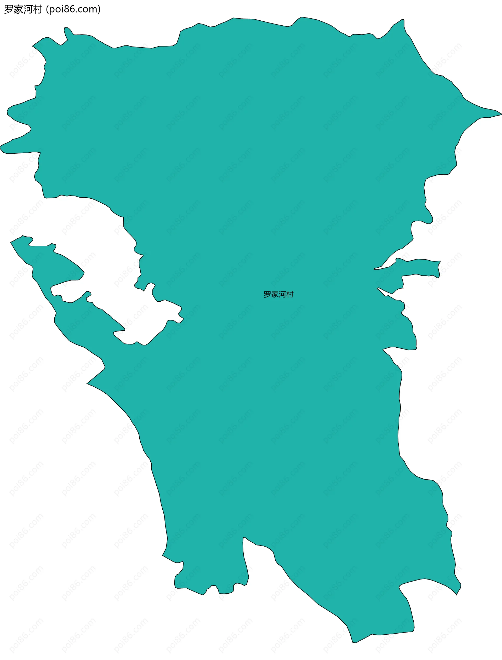 罗家河村边界地图