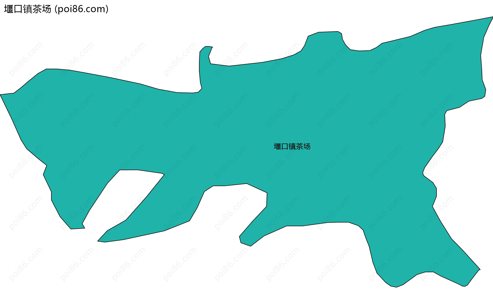 堰口镇茶场边界地图