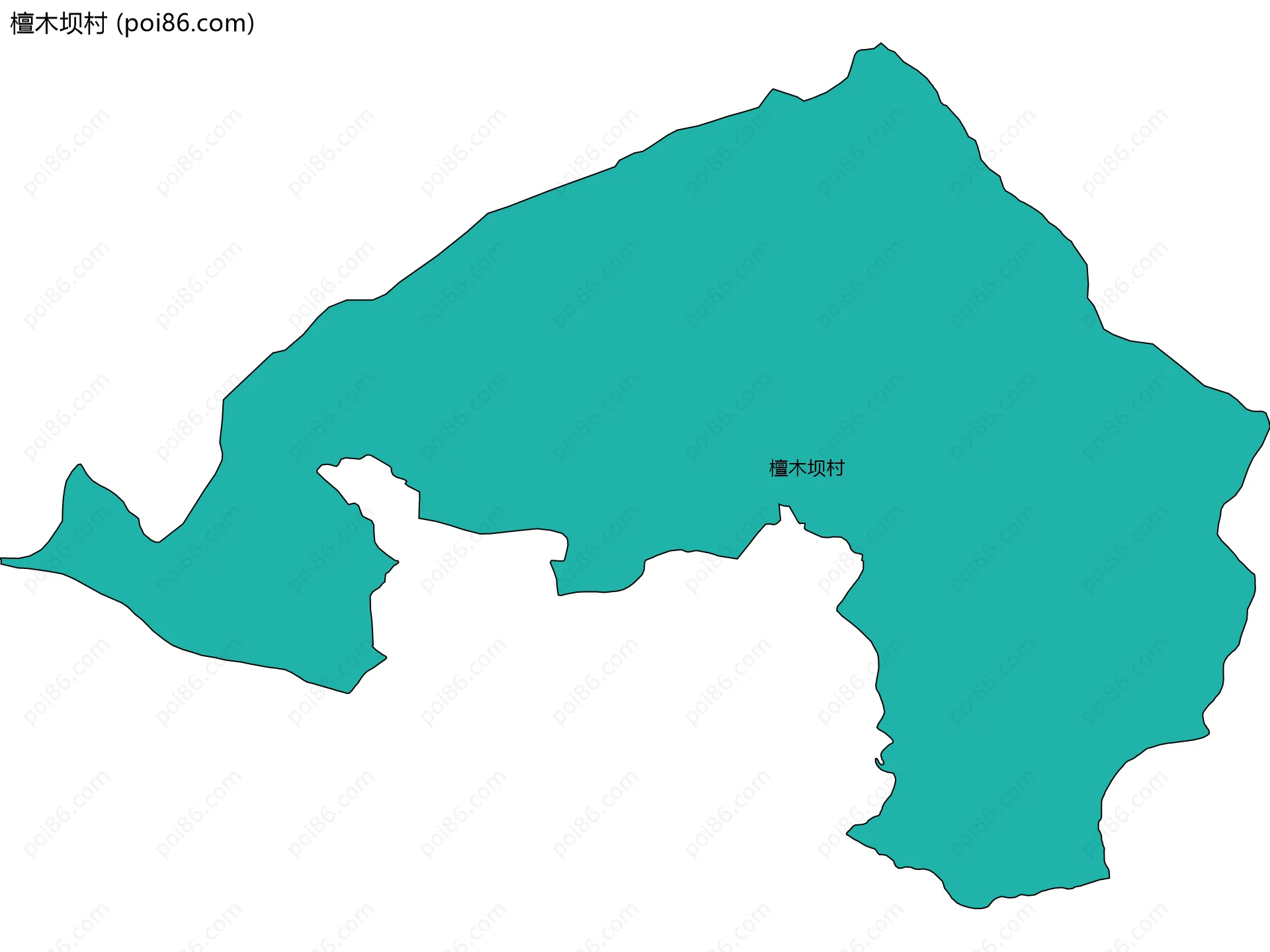 檀木坝村边界地图
