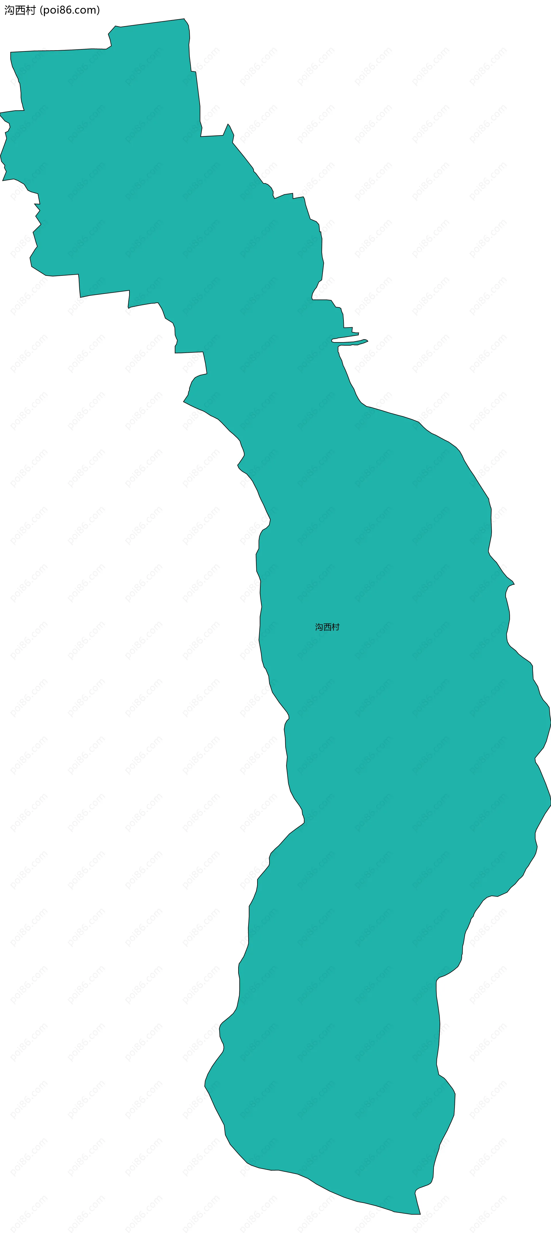 沟西村边界地图