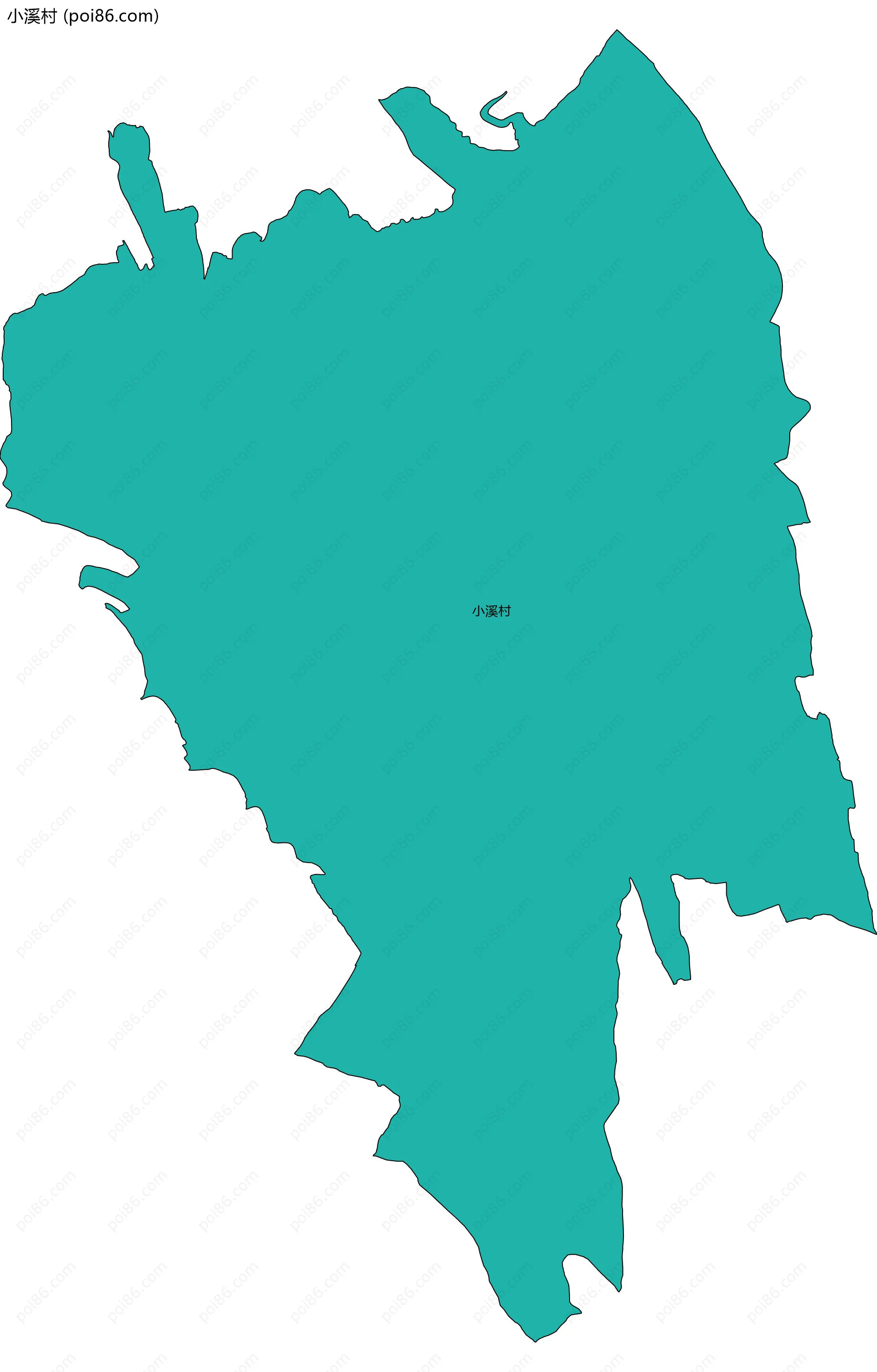 小溪村边界地图