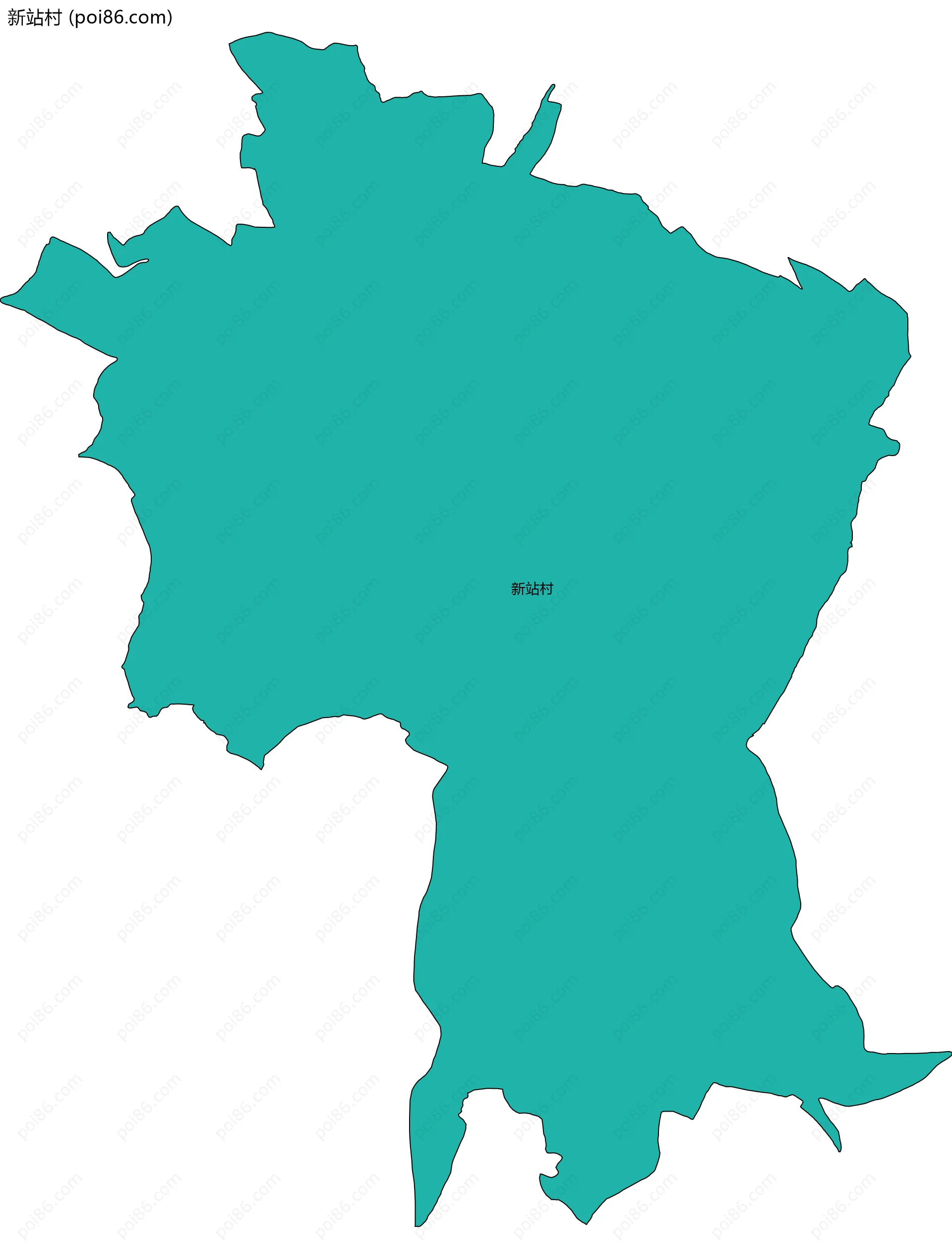 新站村边界地图