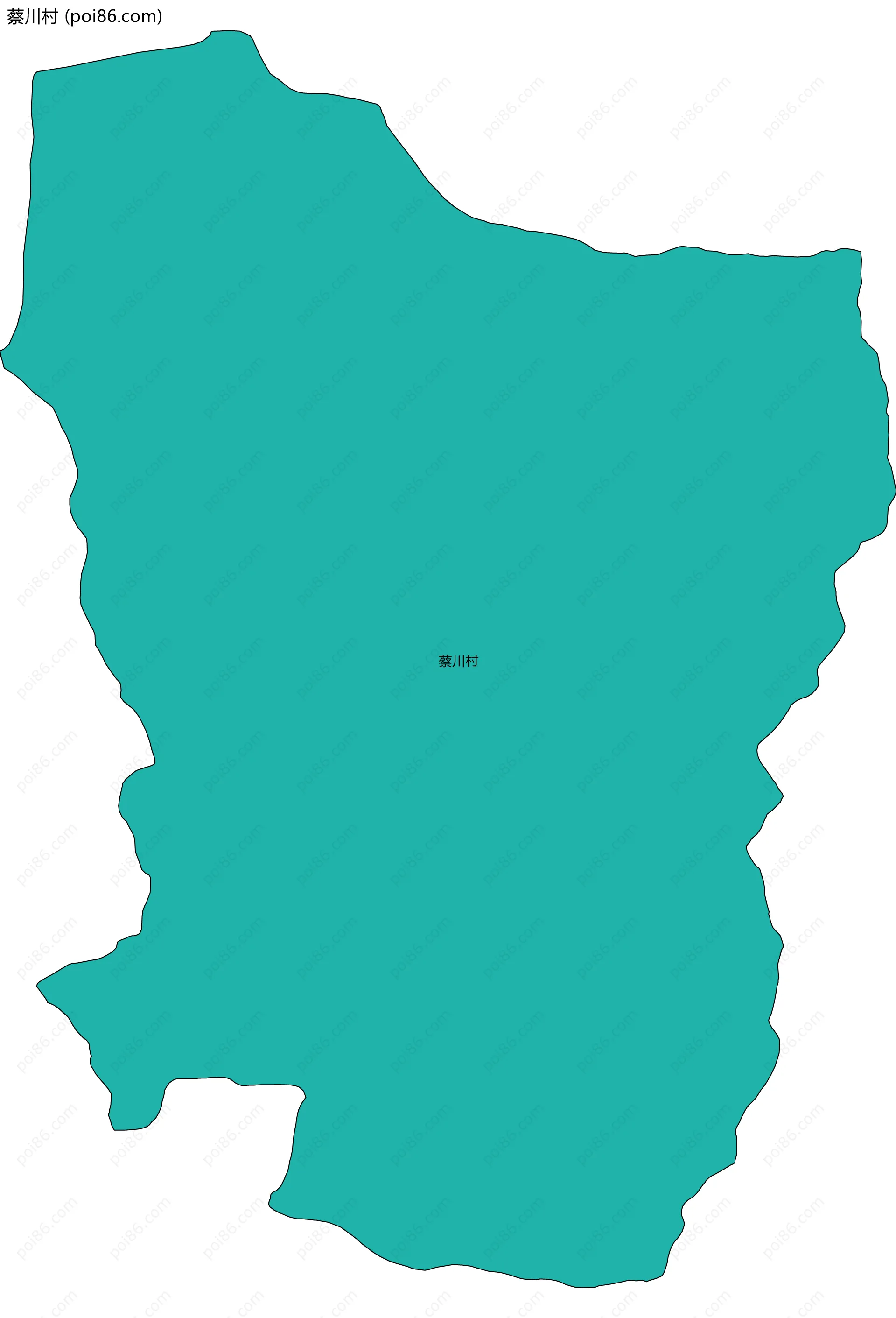 蔡川村边界地图