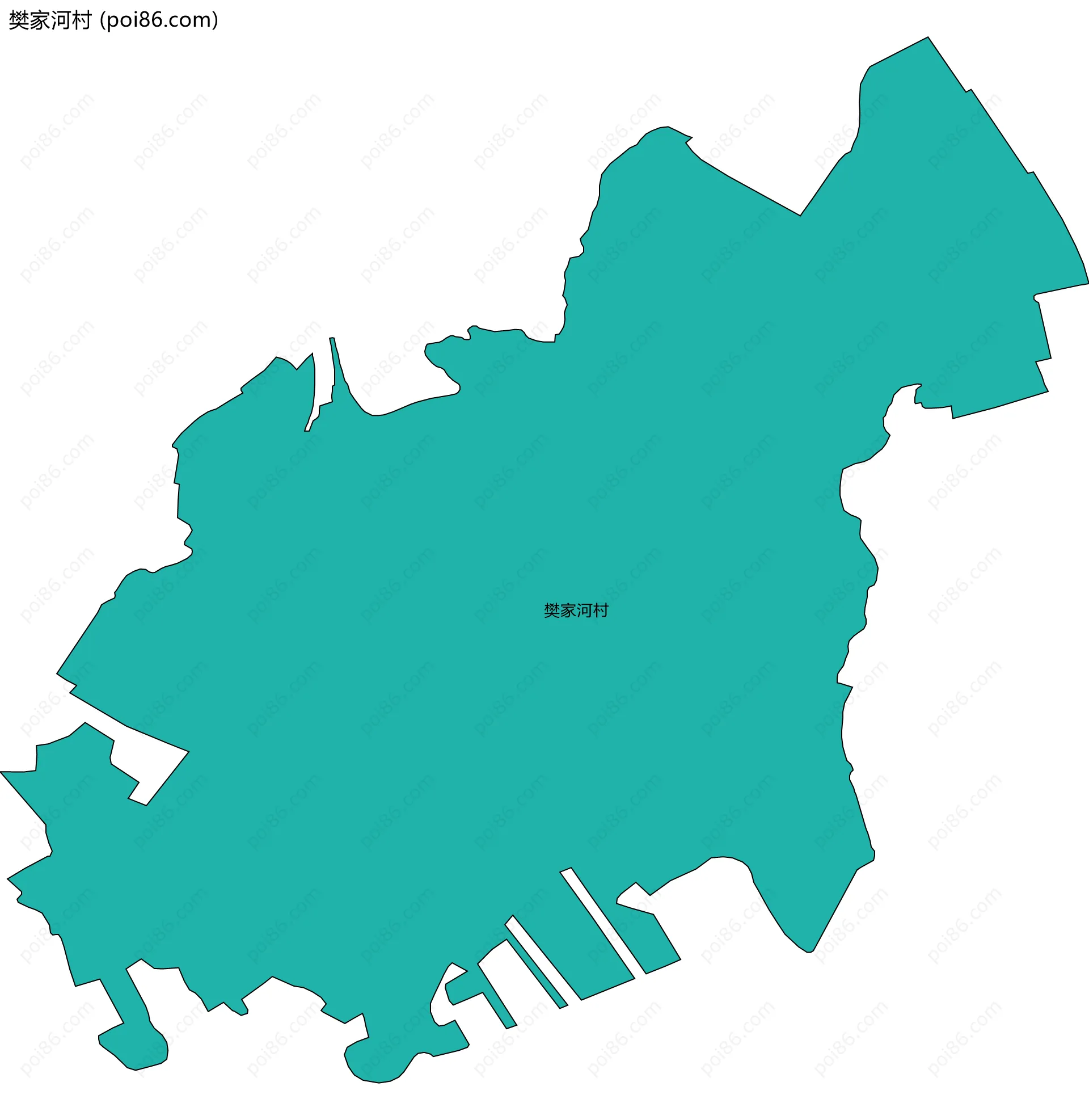 樊家河村边界地图