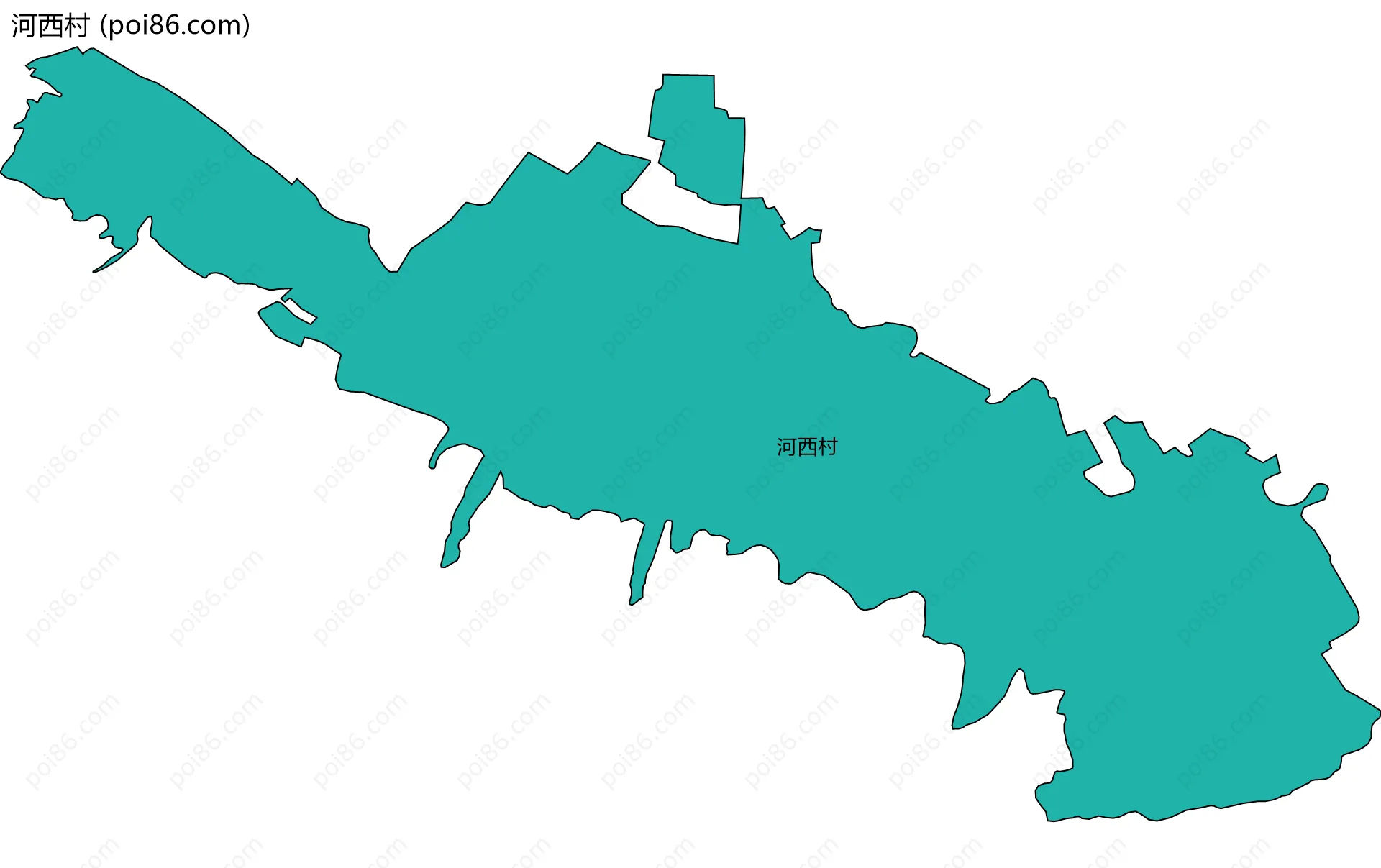 河西村边界地图