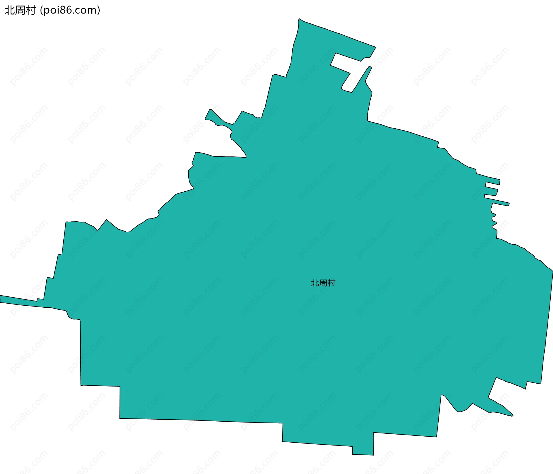 北周村边界地图