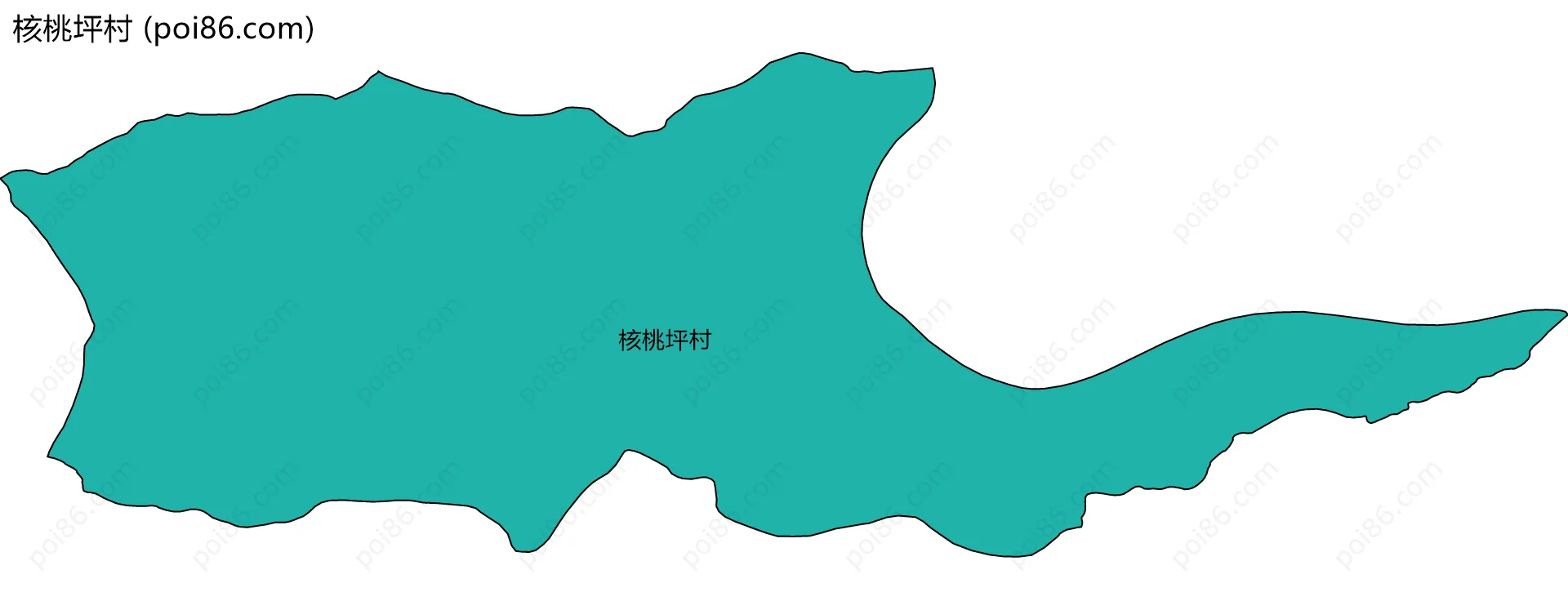 核桃坪村边界地图