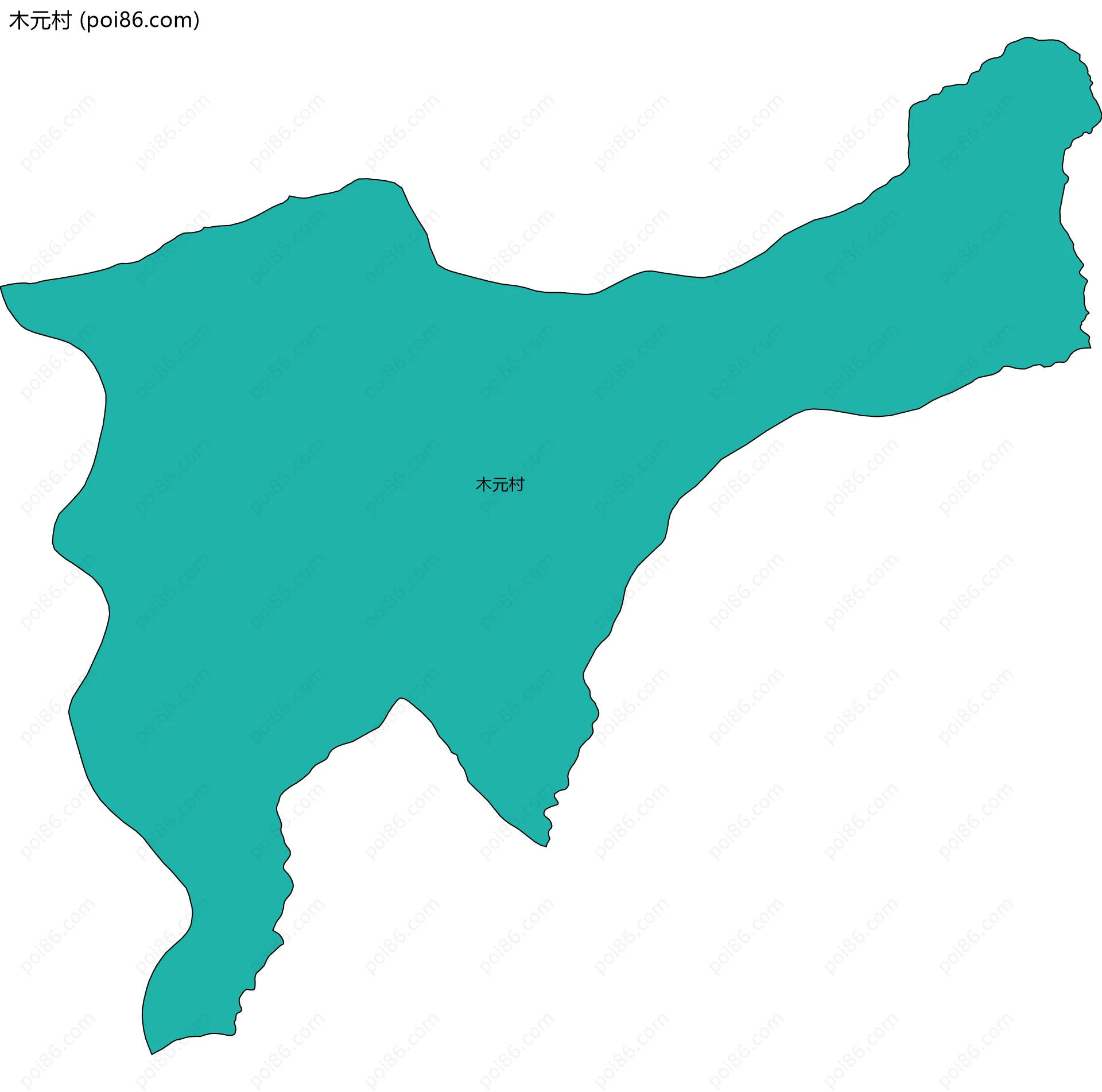 木元村边界地图