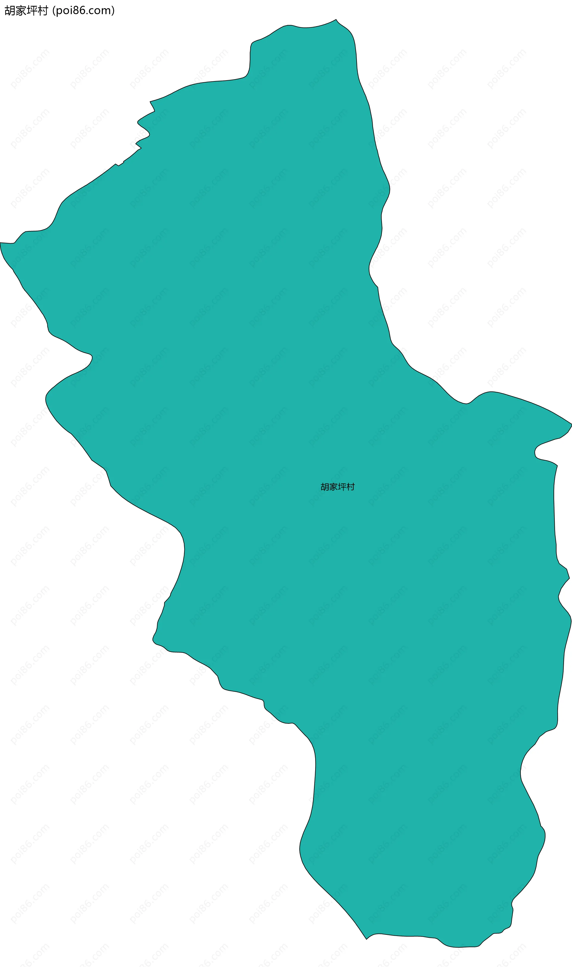 胡家坪村边界地图