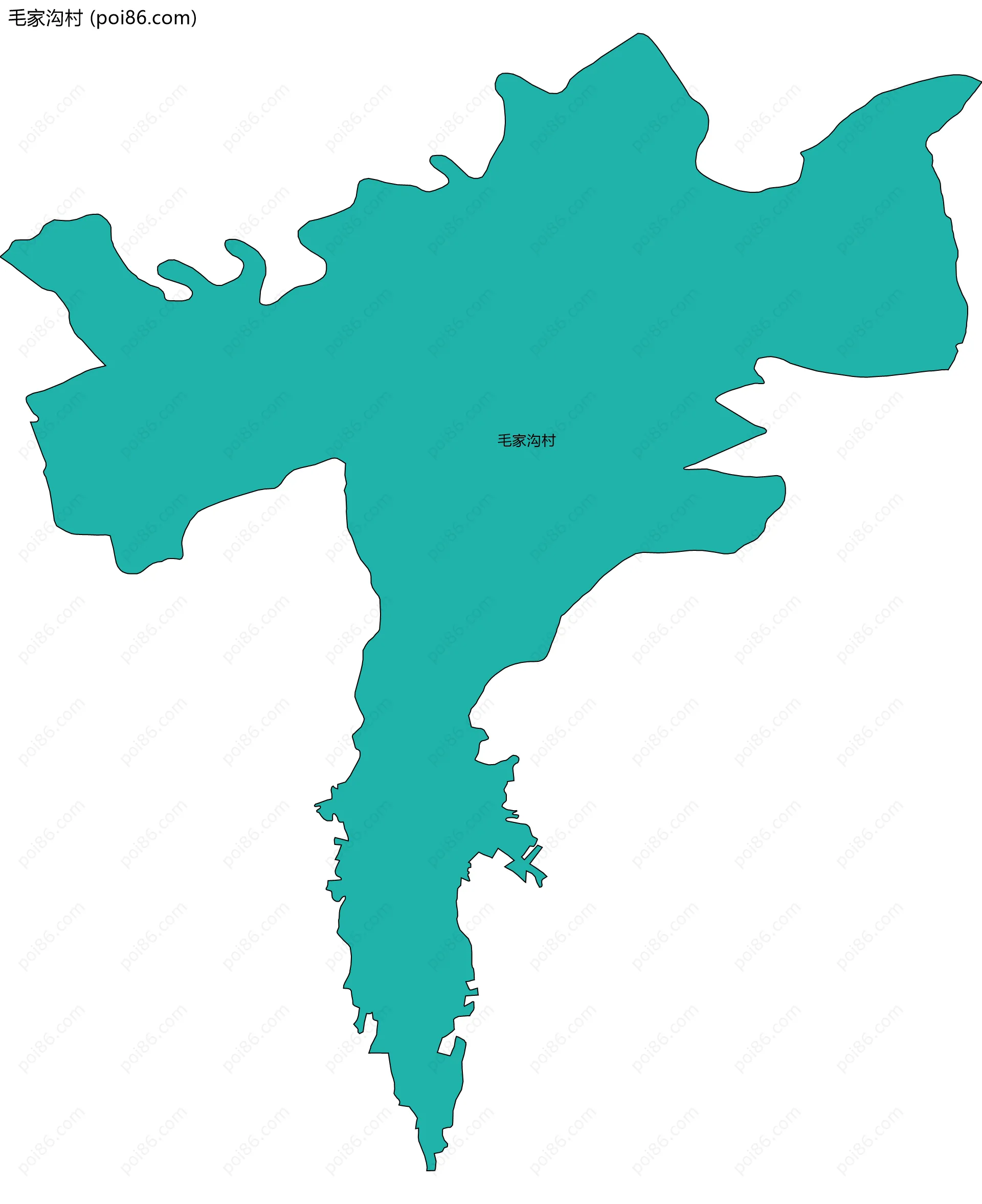 毛家沟村边界地图