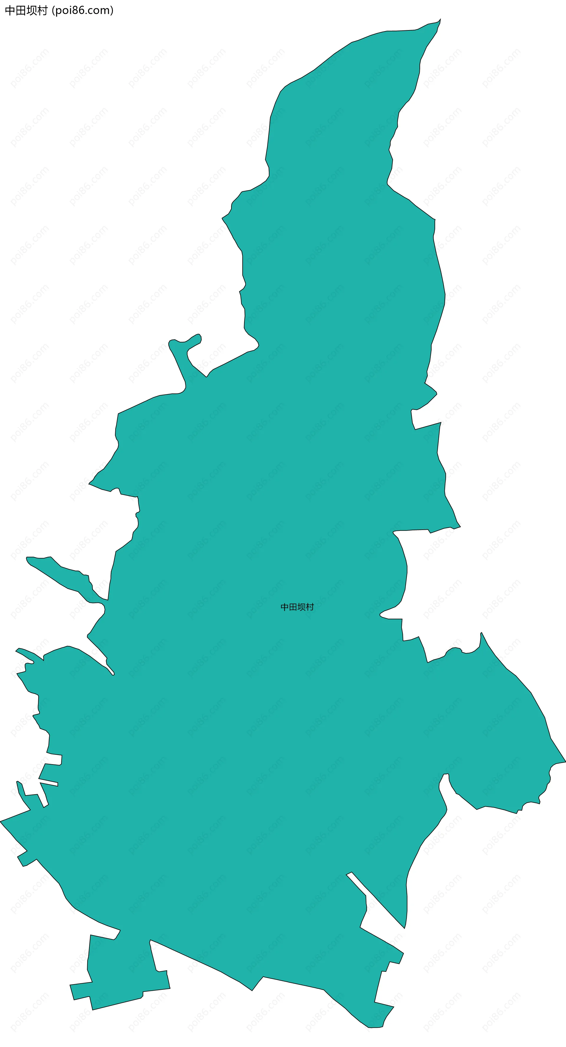 中田坝村边界地图