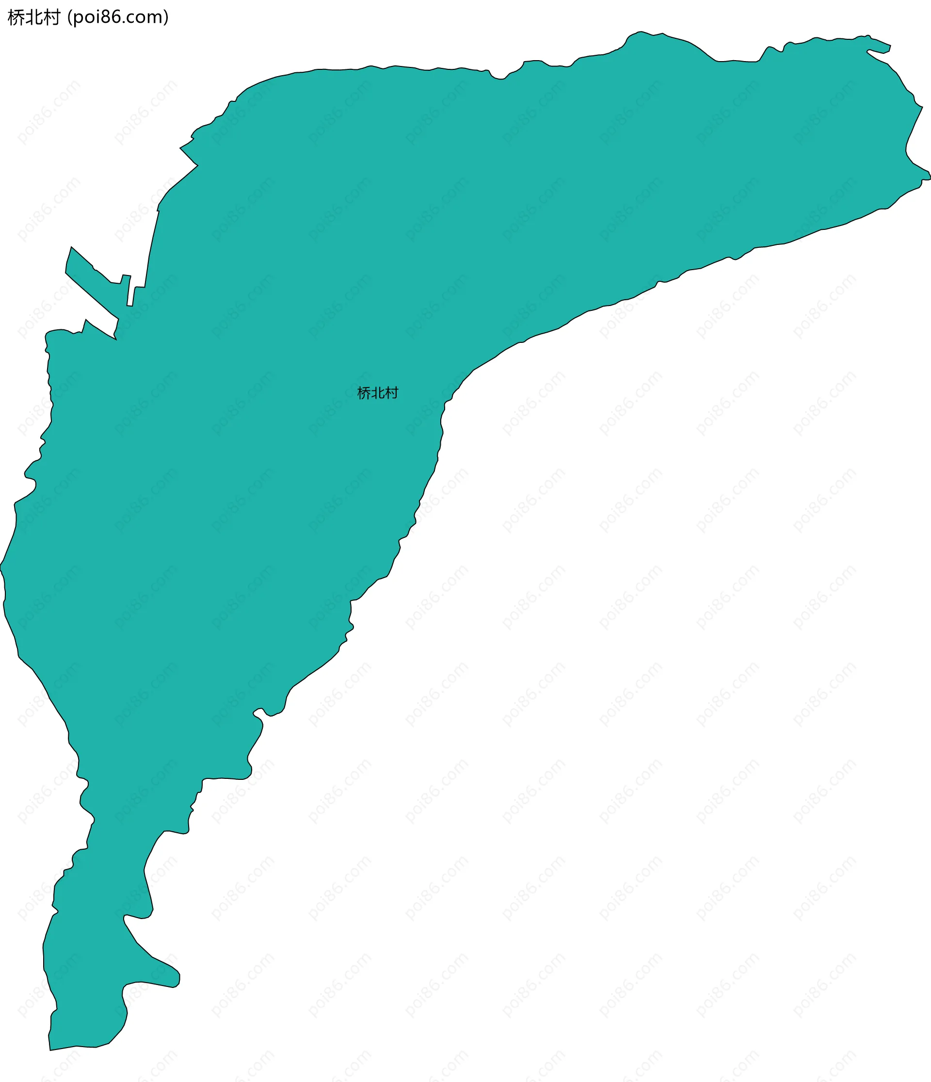 桥北村边界地图