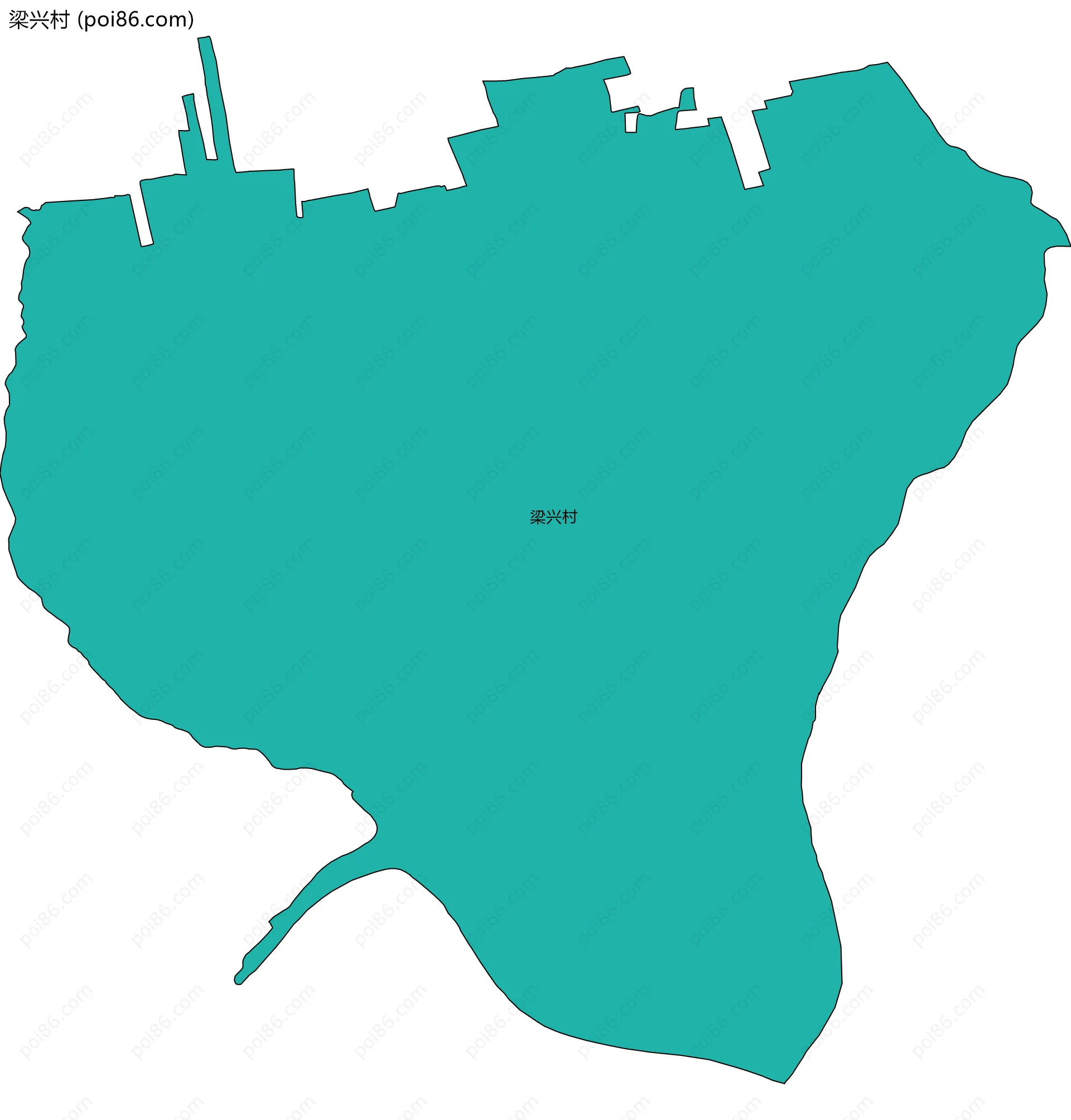 梁兴村边界地图