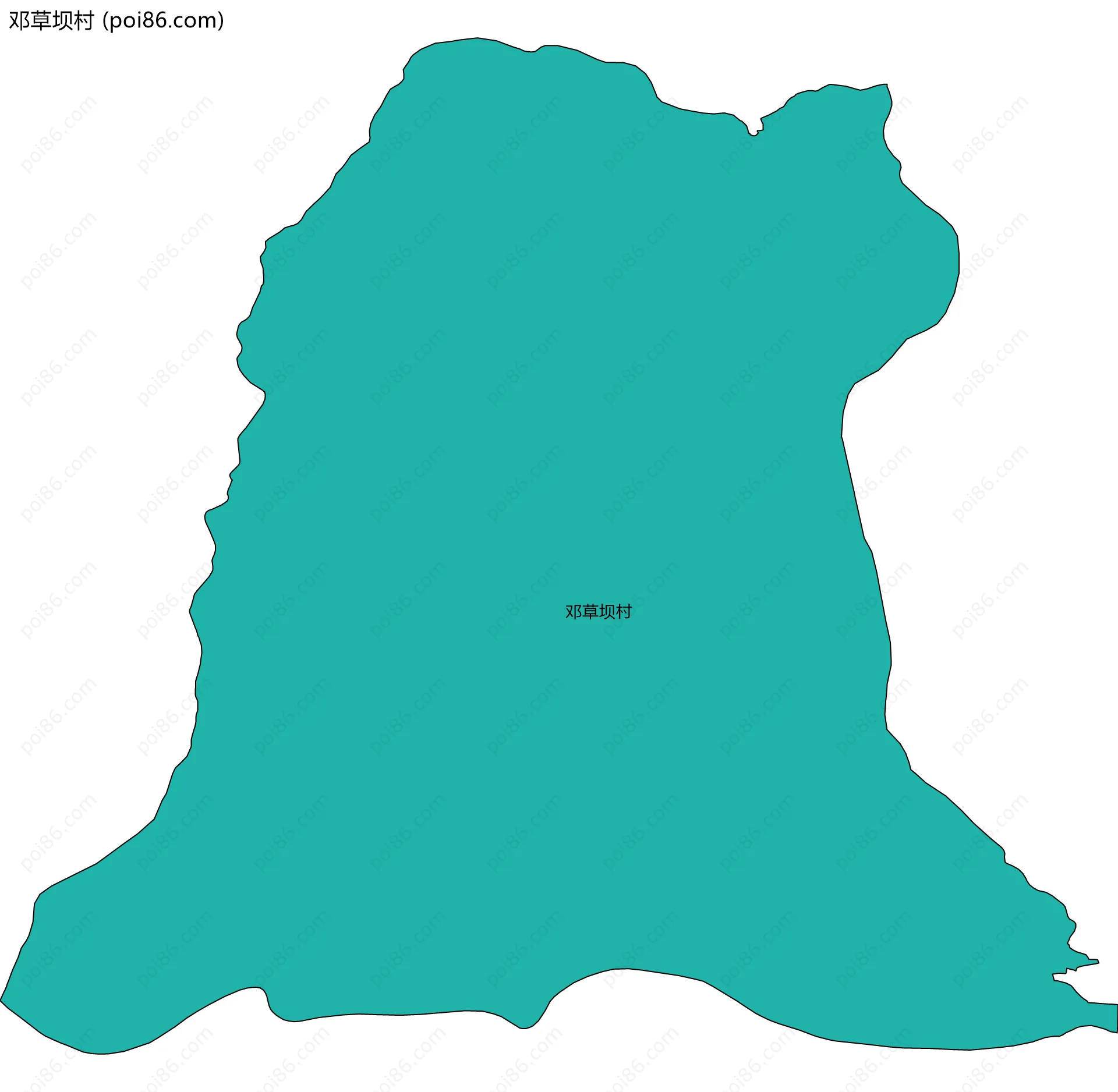 邓草坝村边界地图