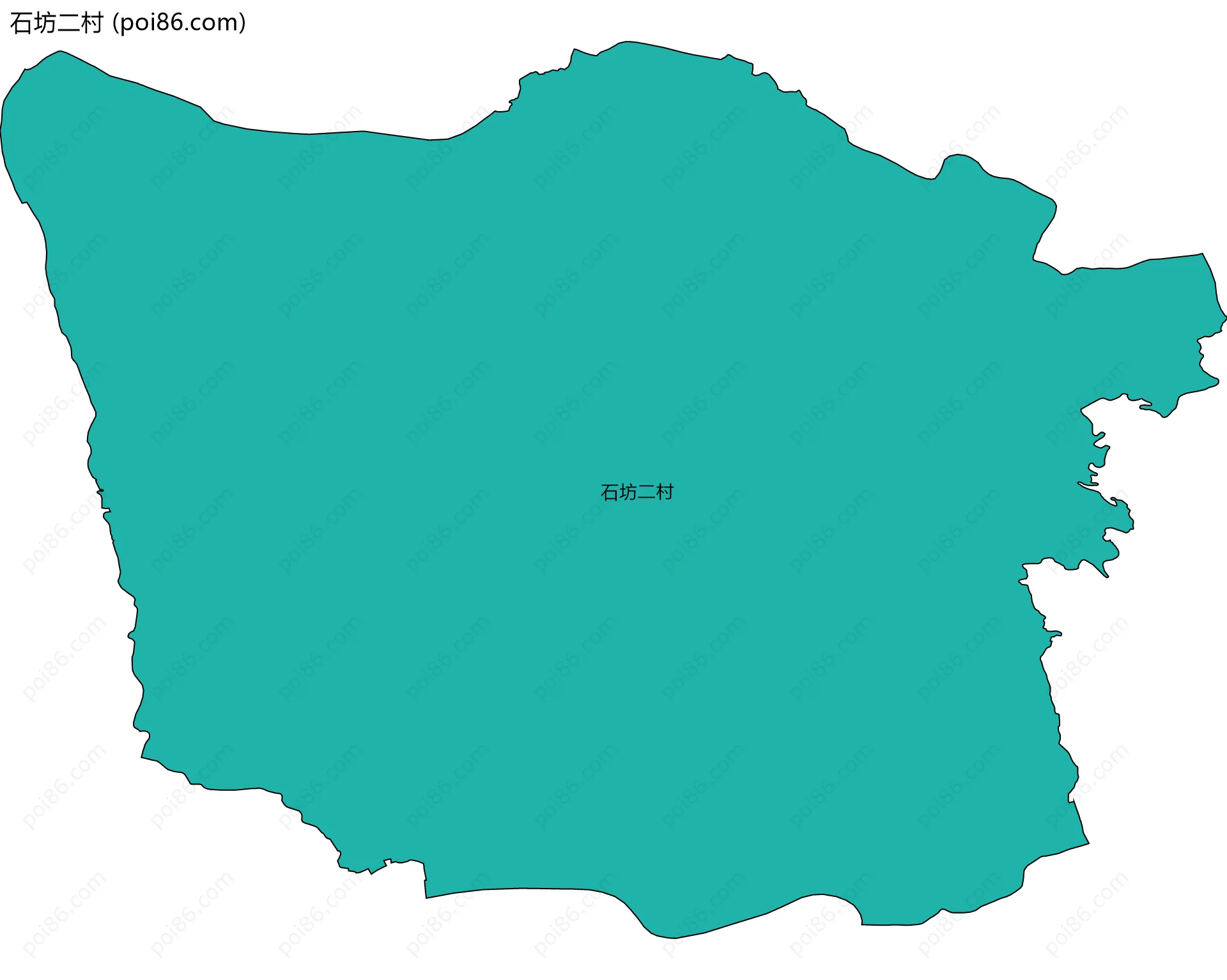 石坊二村边界地图