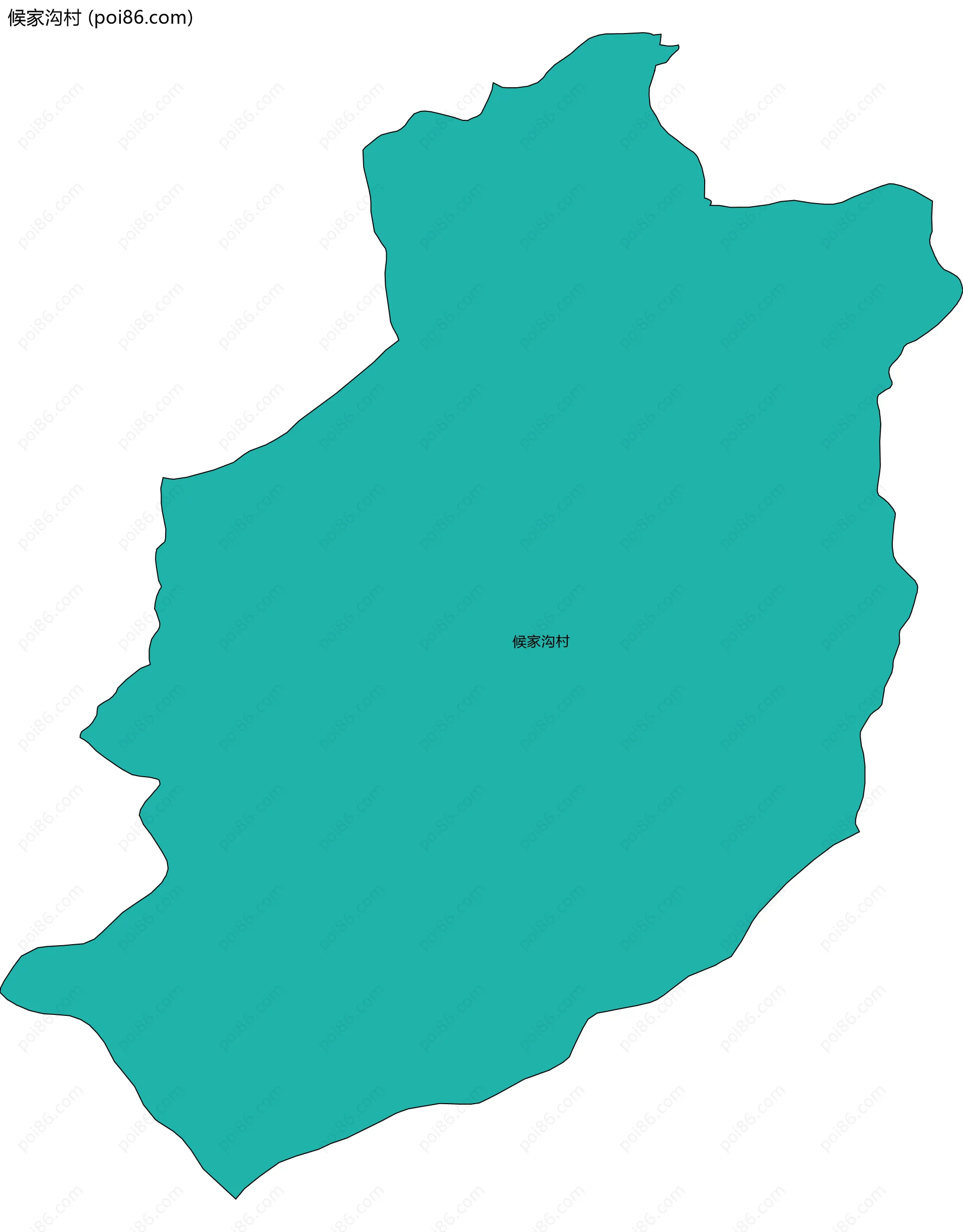 候家沟村边界地图