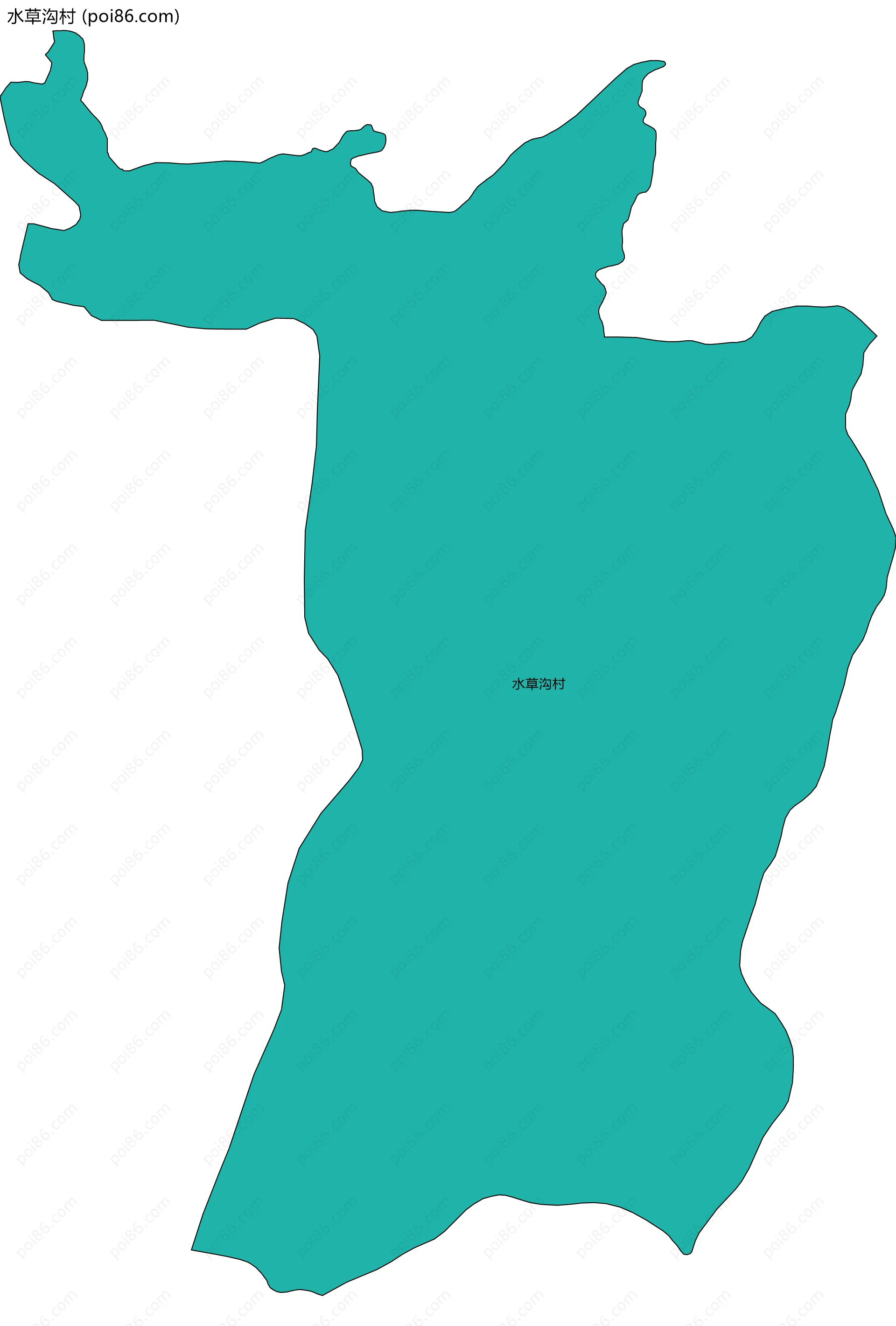 水草沟村边界地图