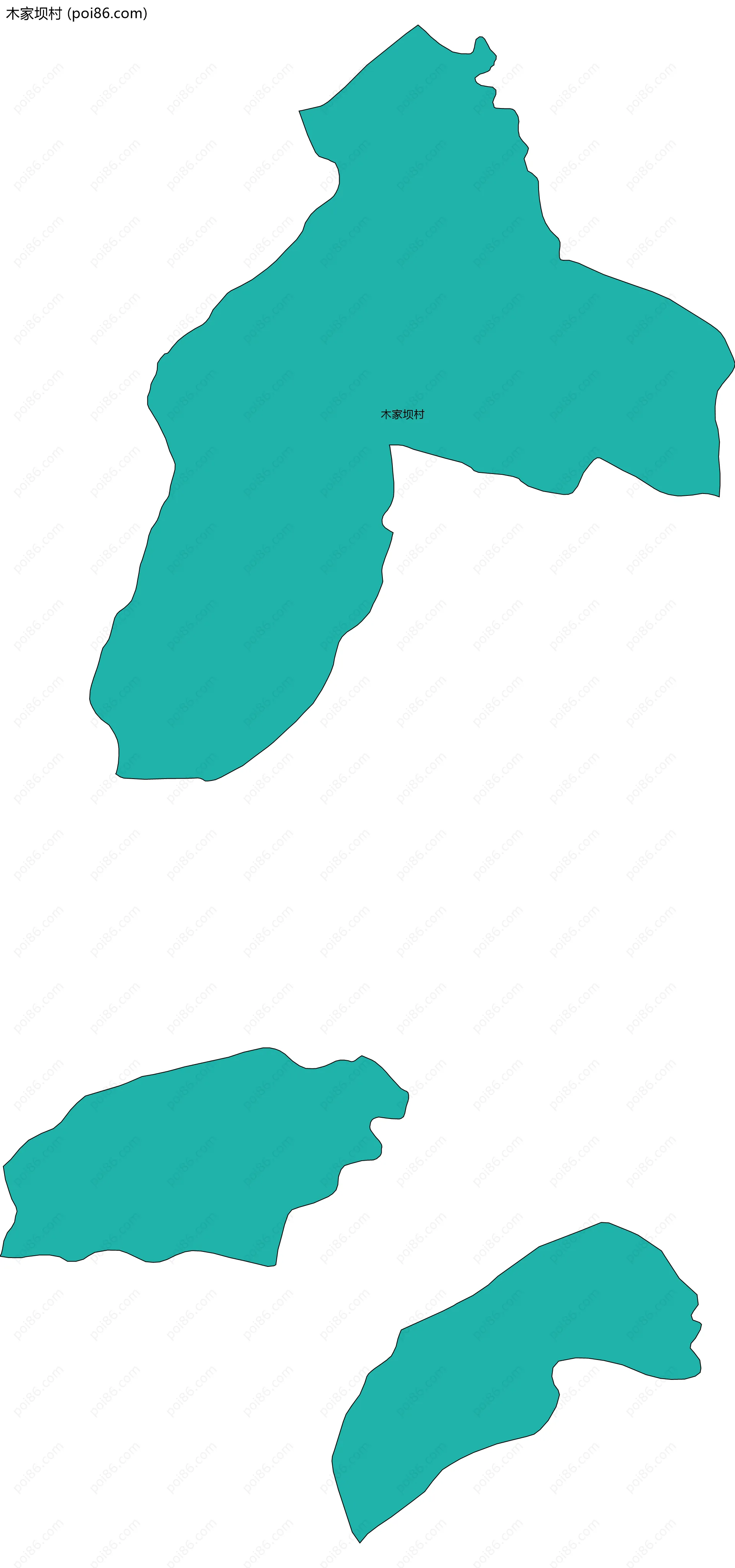 木家坝村边界地图