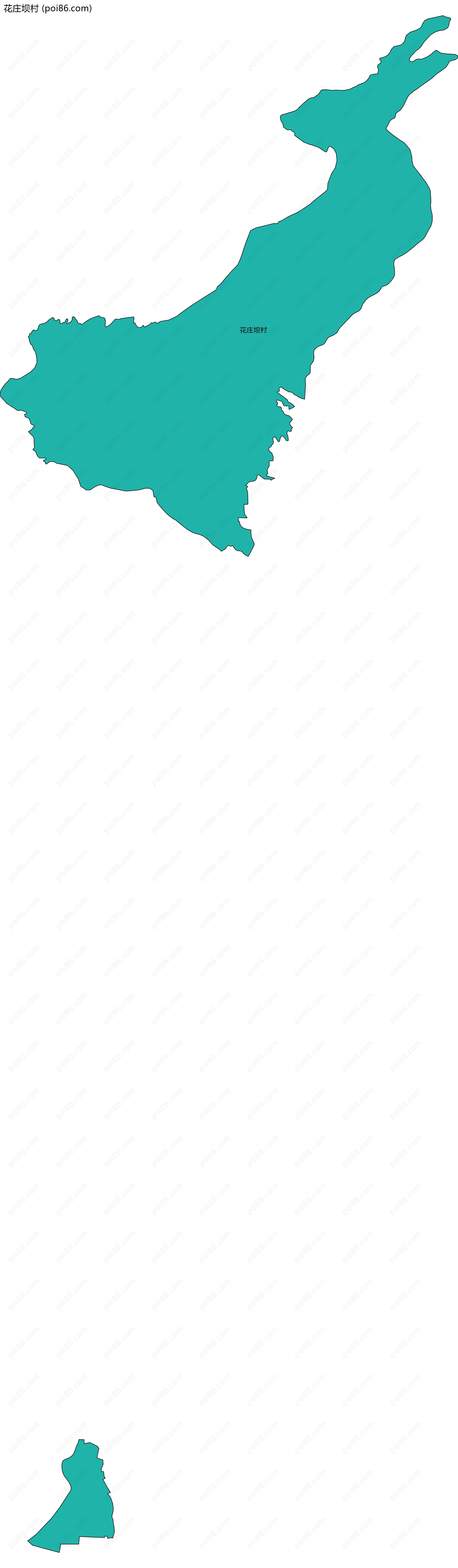 花庄坝村边界地图