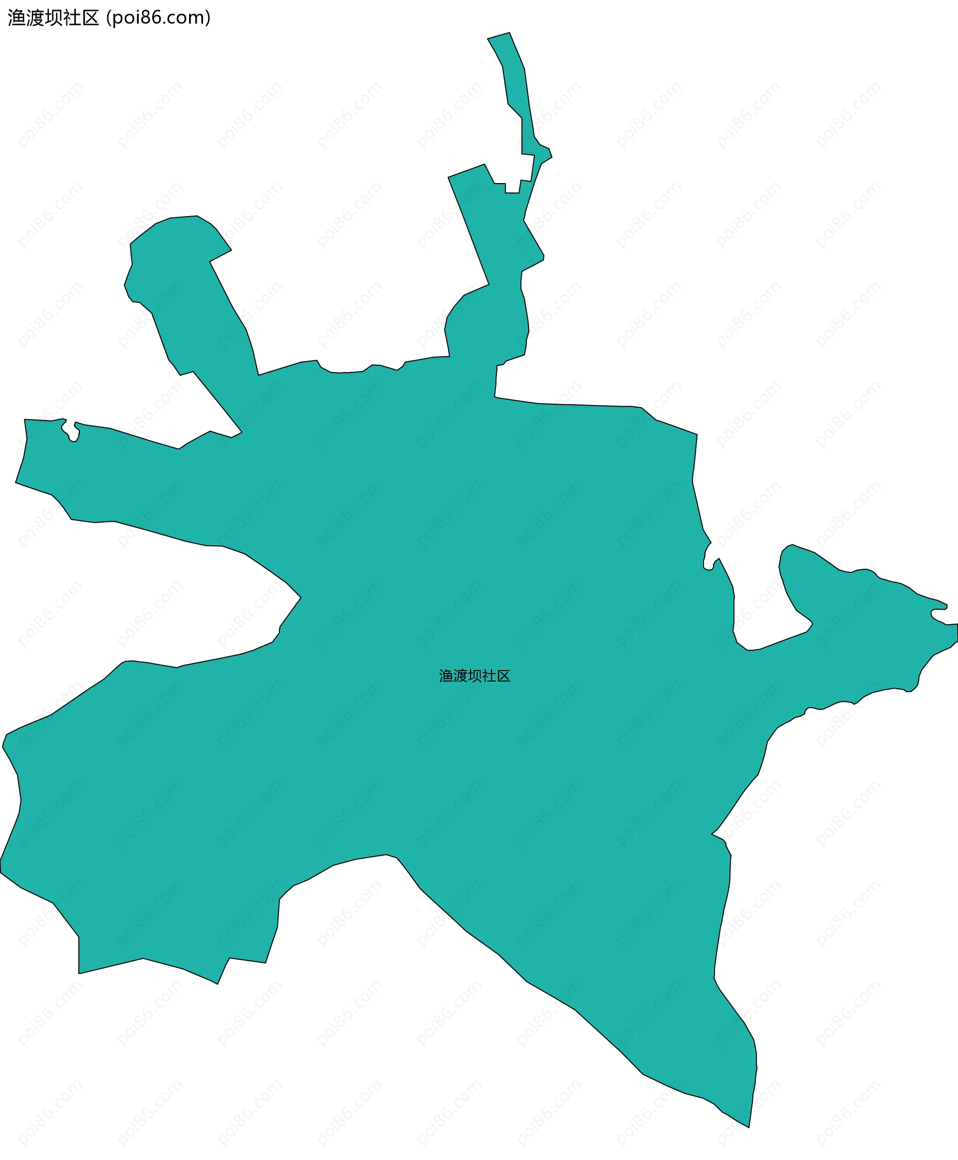 渔渡坝社区边界地图