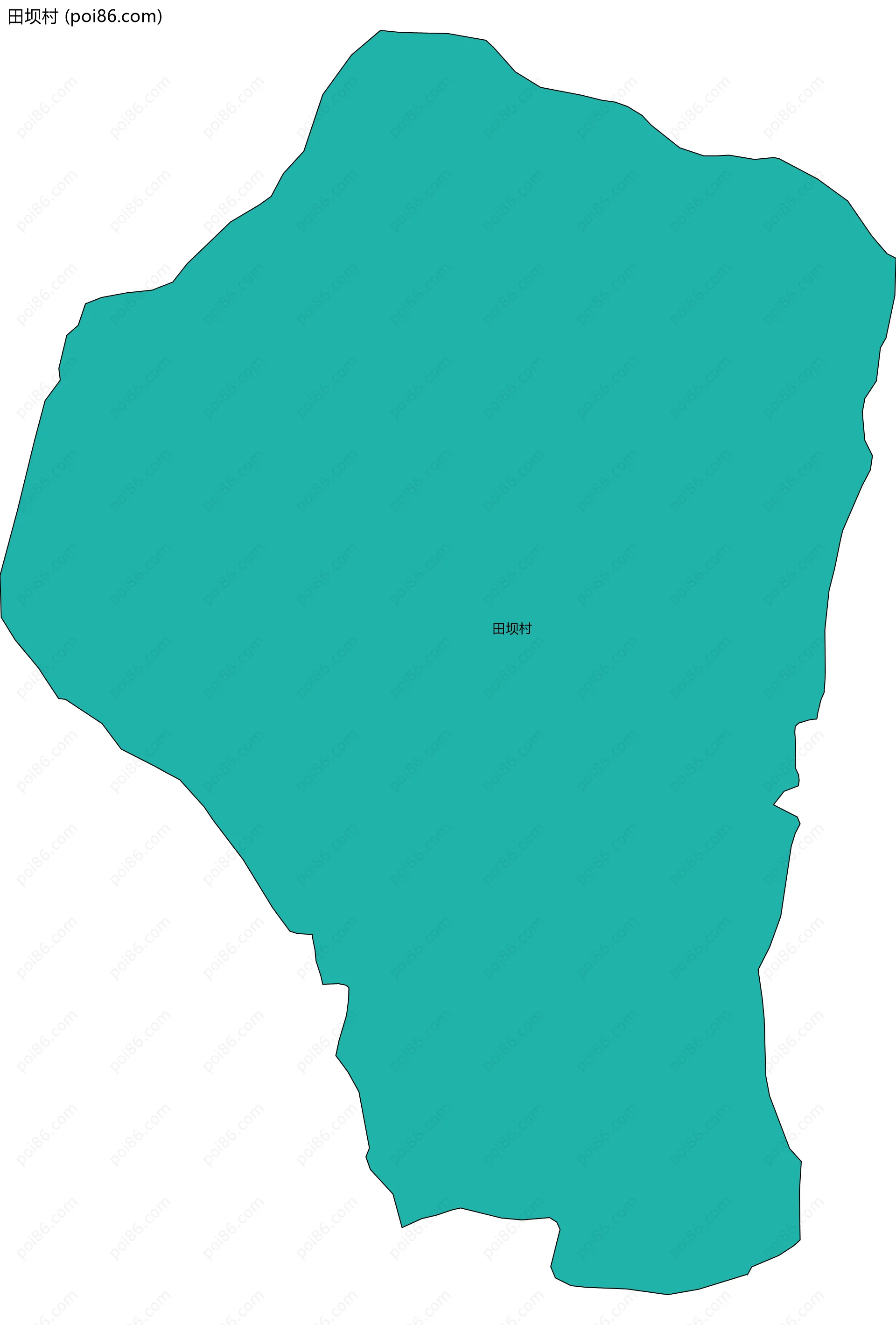 田坝村边界地图