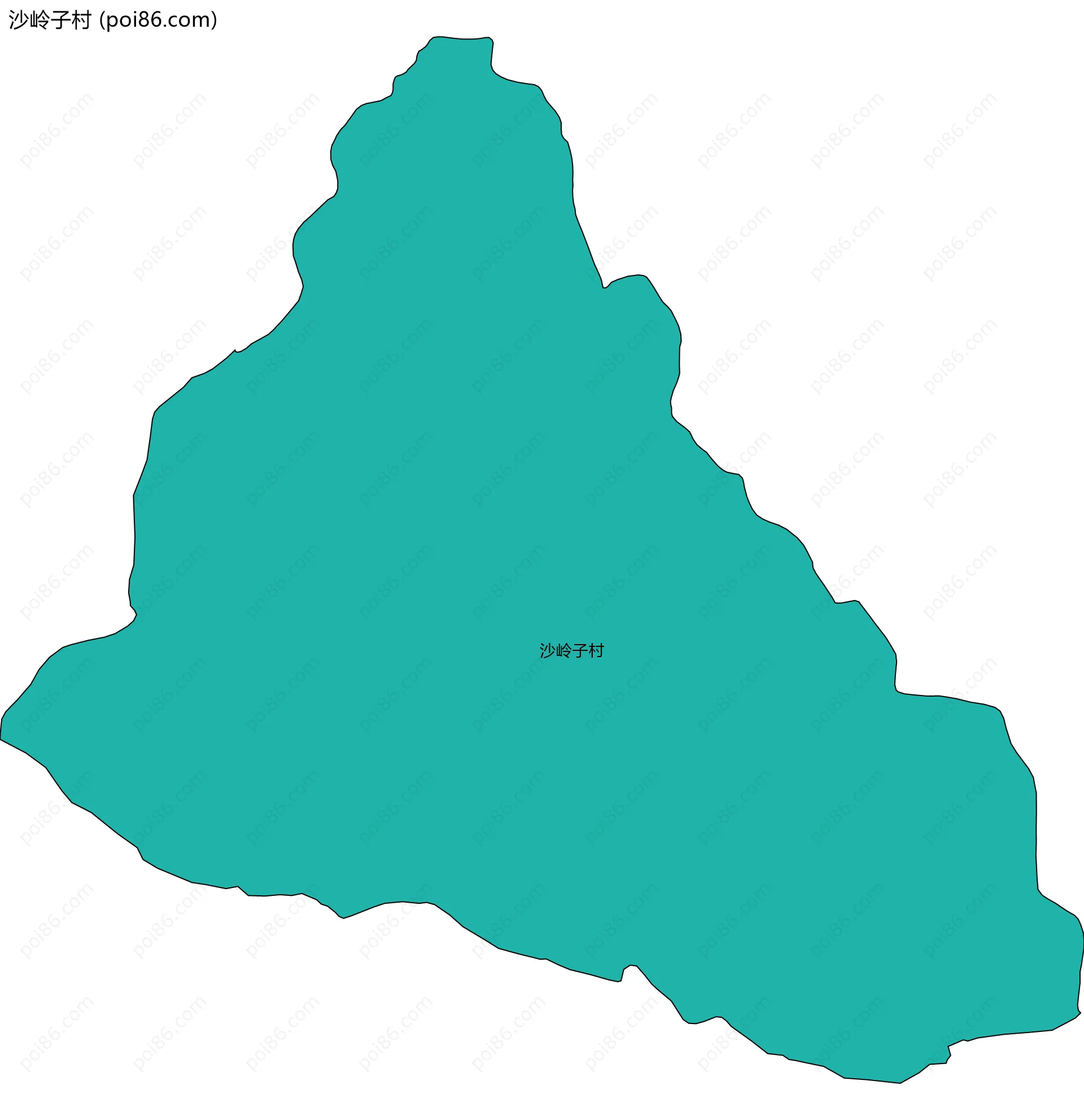 沙岭子村边界地图