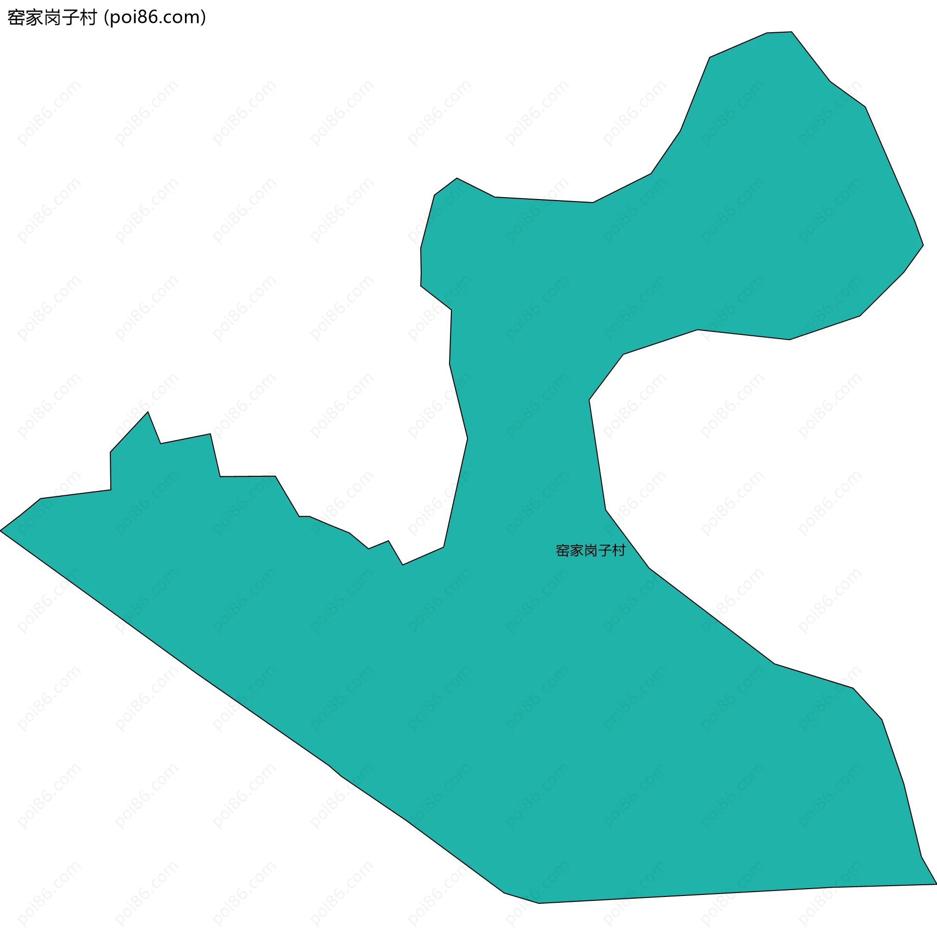 窑家岗子村边界地图