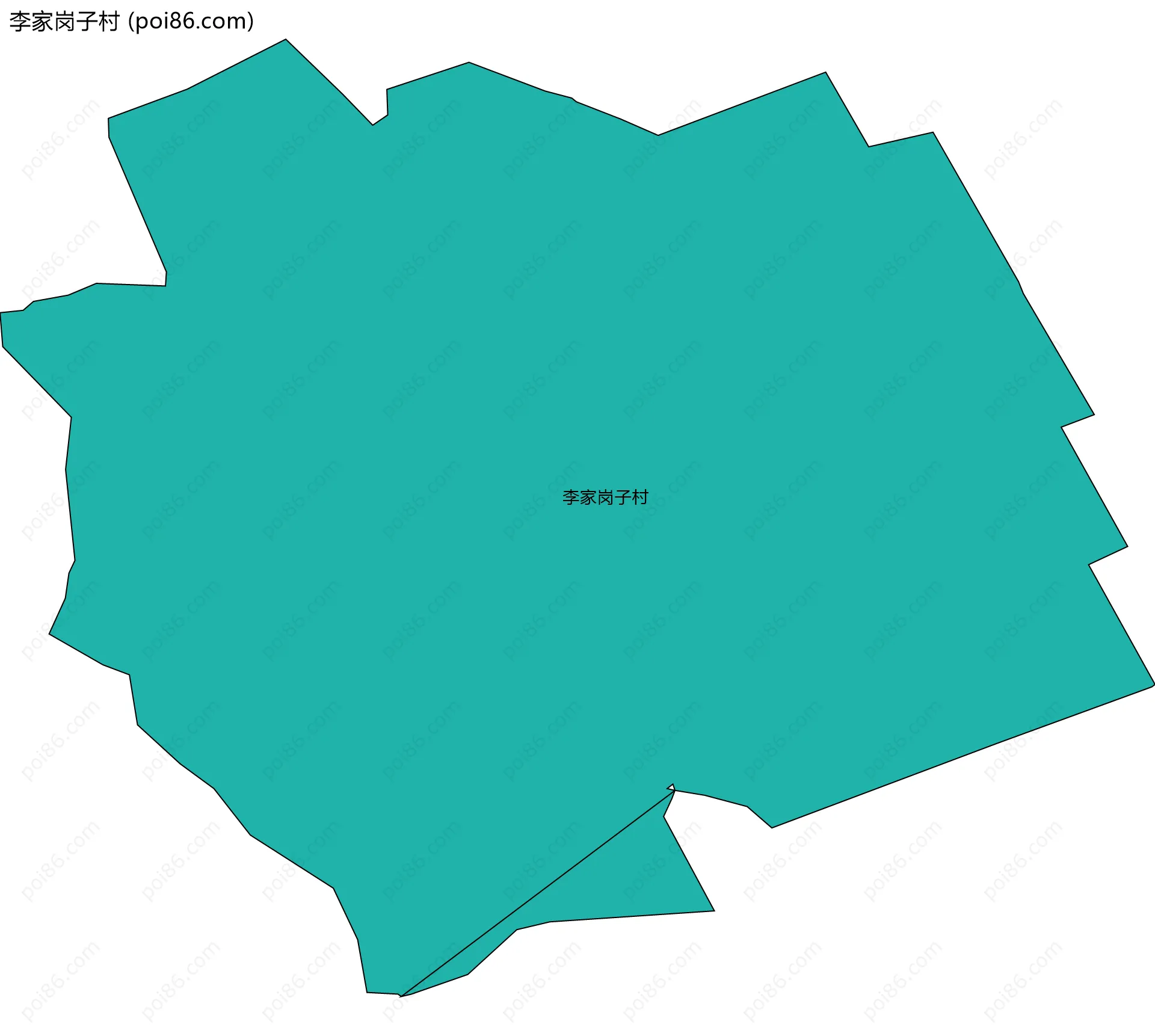 李家岗子村边界地图
