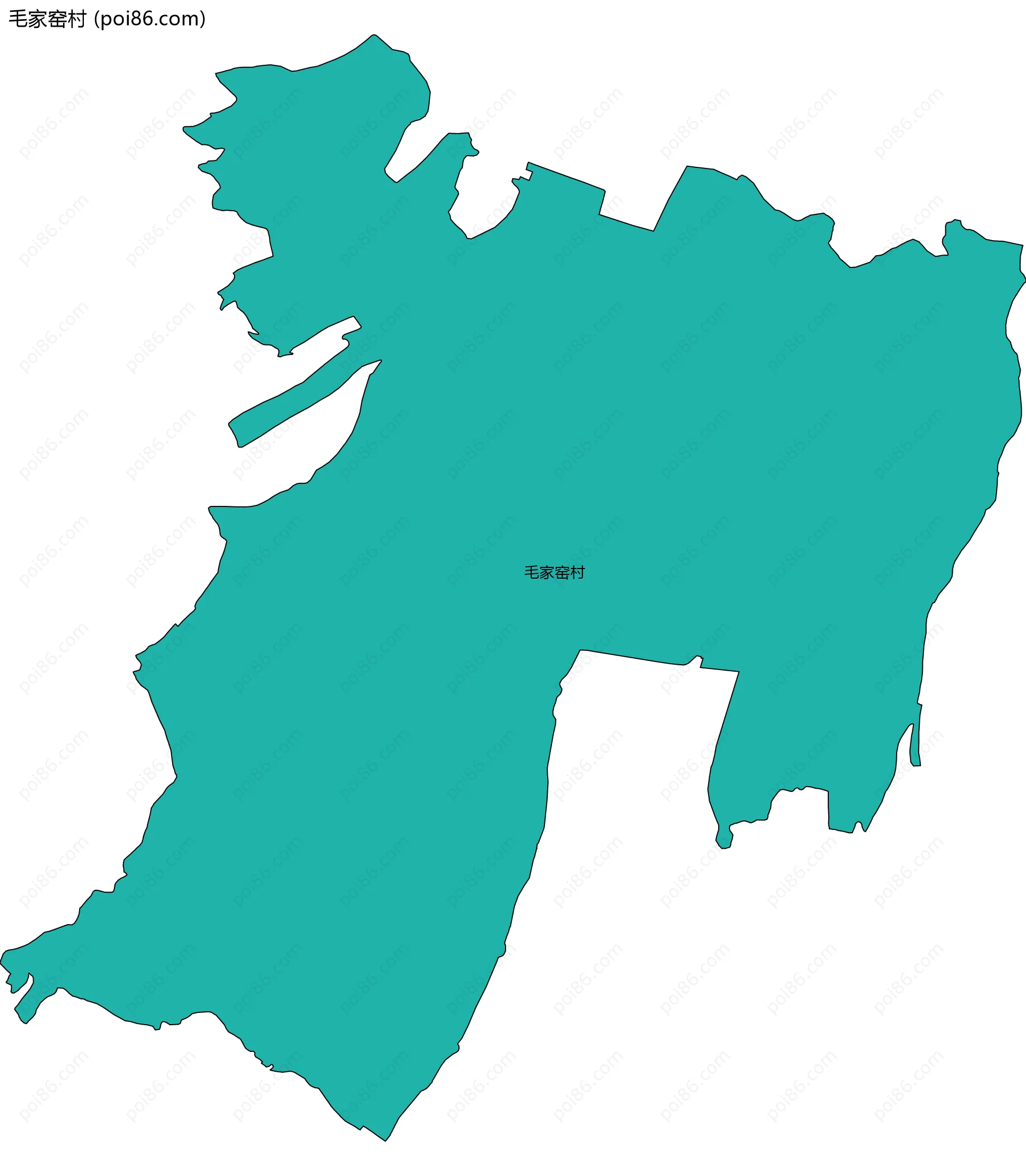 毛家窑村边界地图