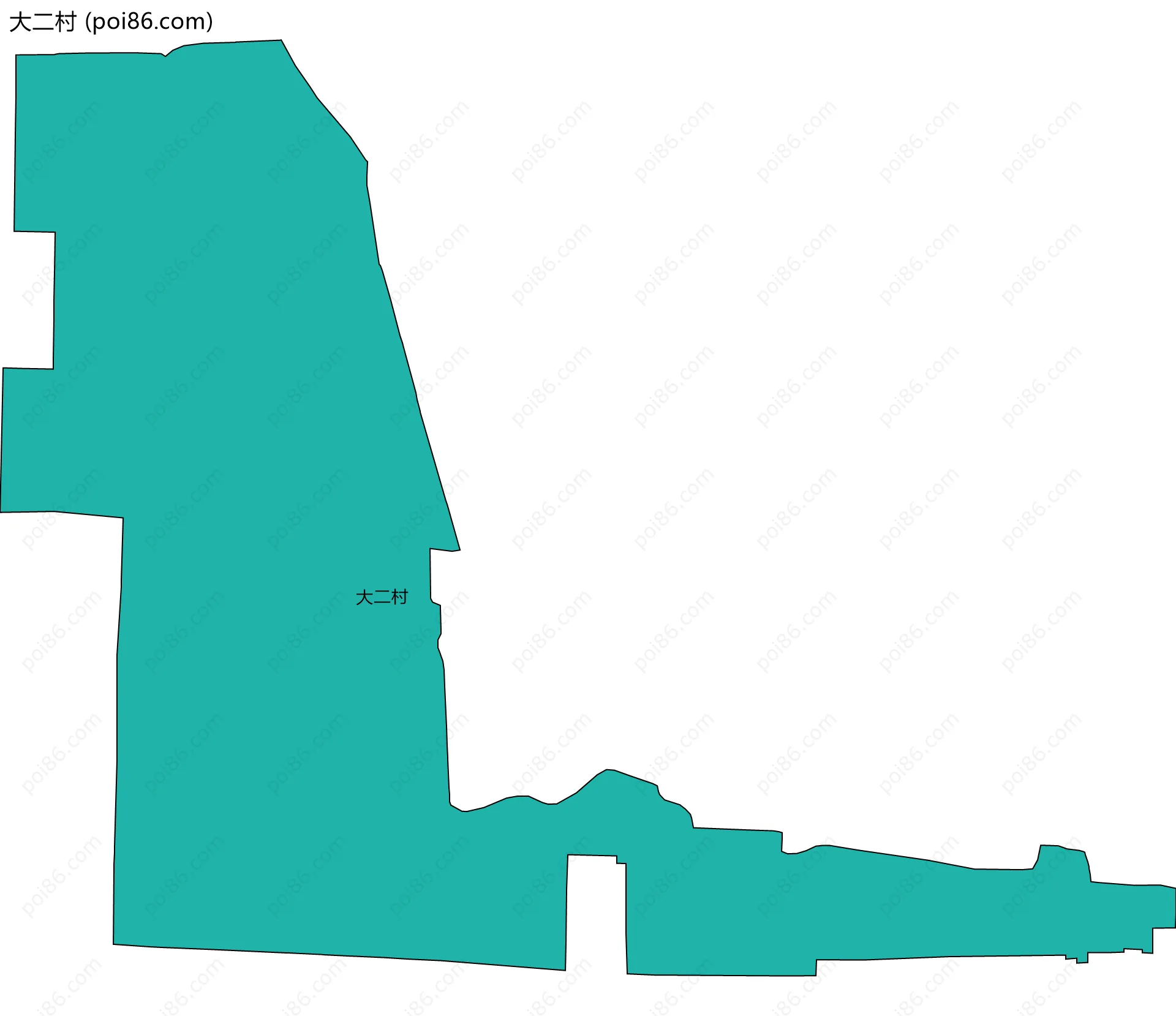 大二村边界地图