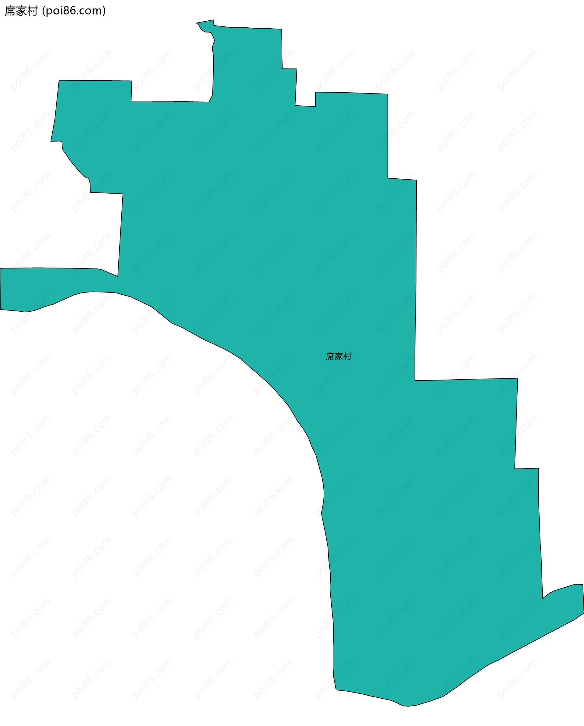 席家村边界地图