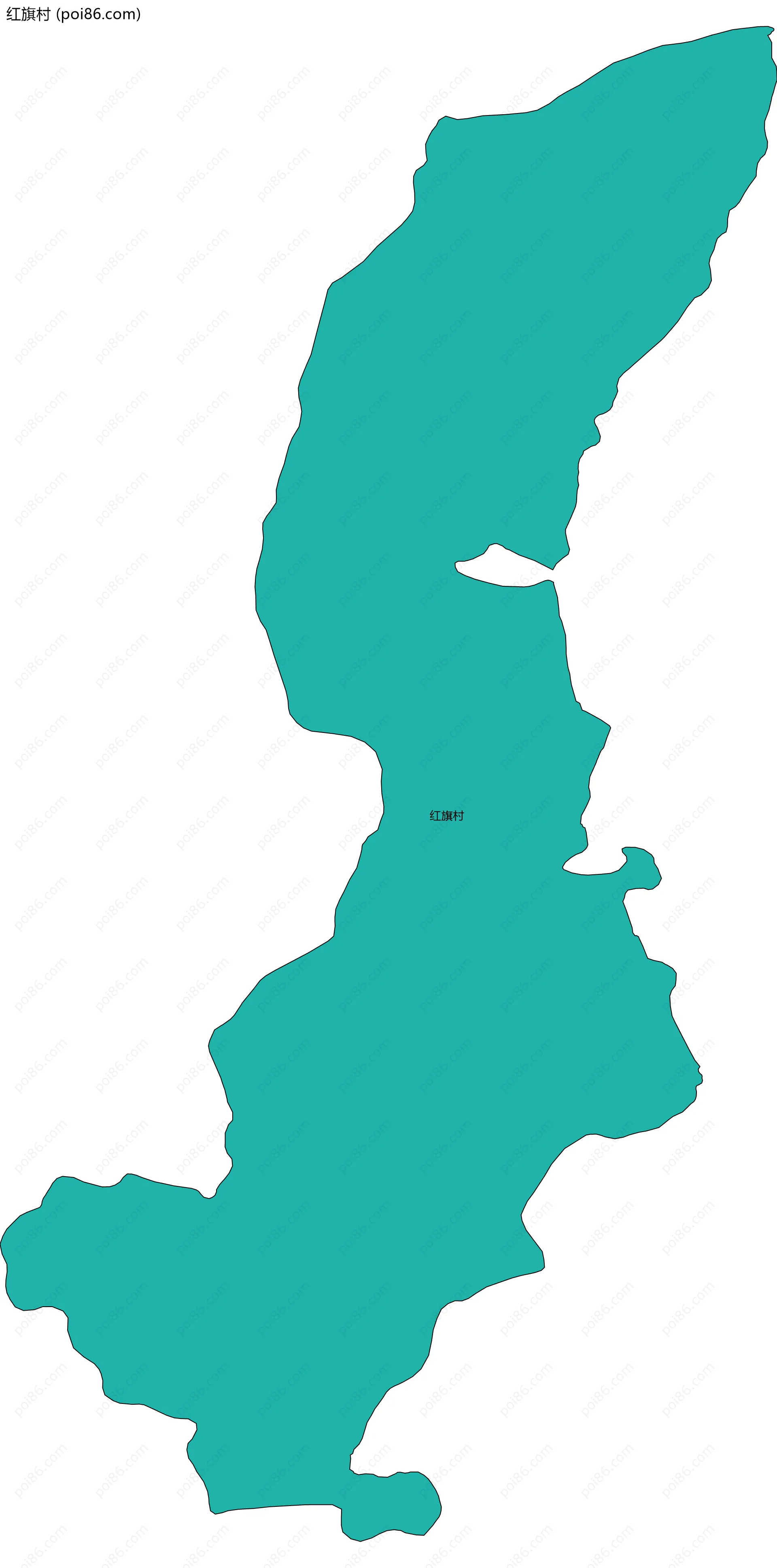 红旗村边界地图