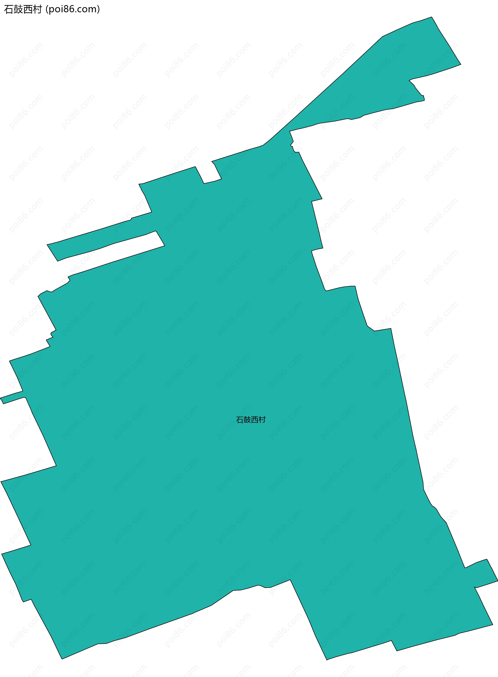 石鼓西村边界地图