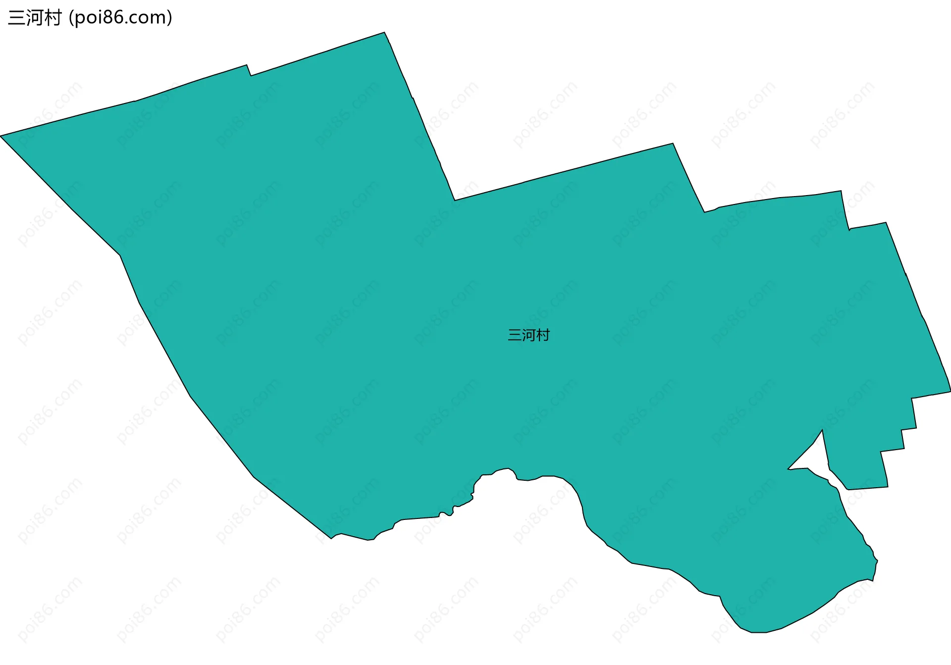 三河村边界地图