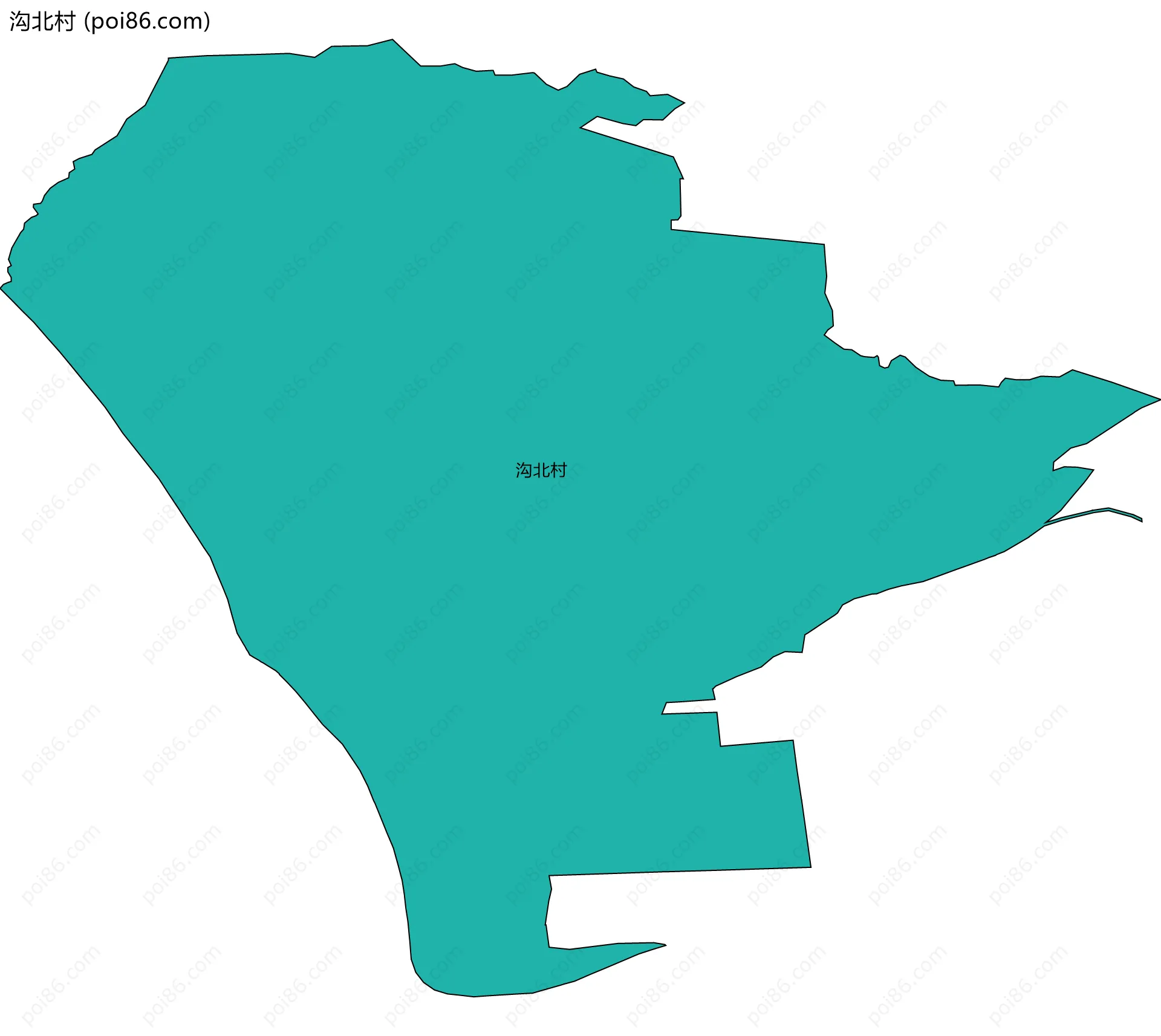 沟北村边界地图