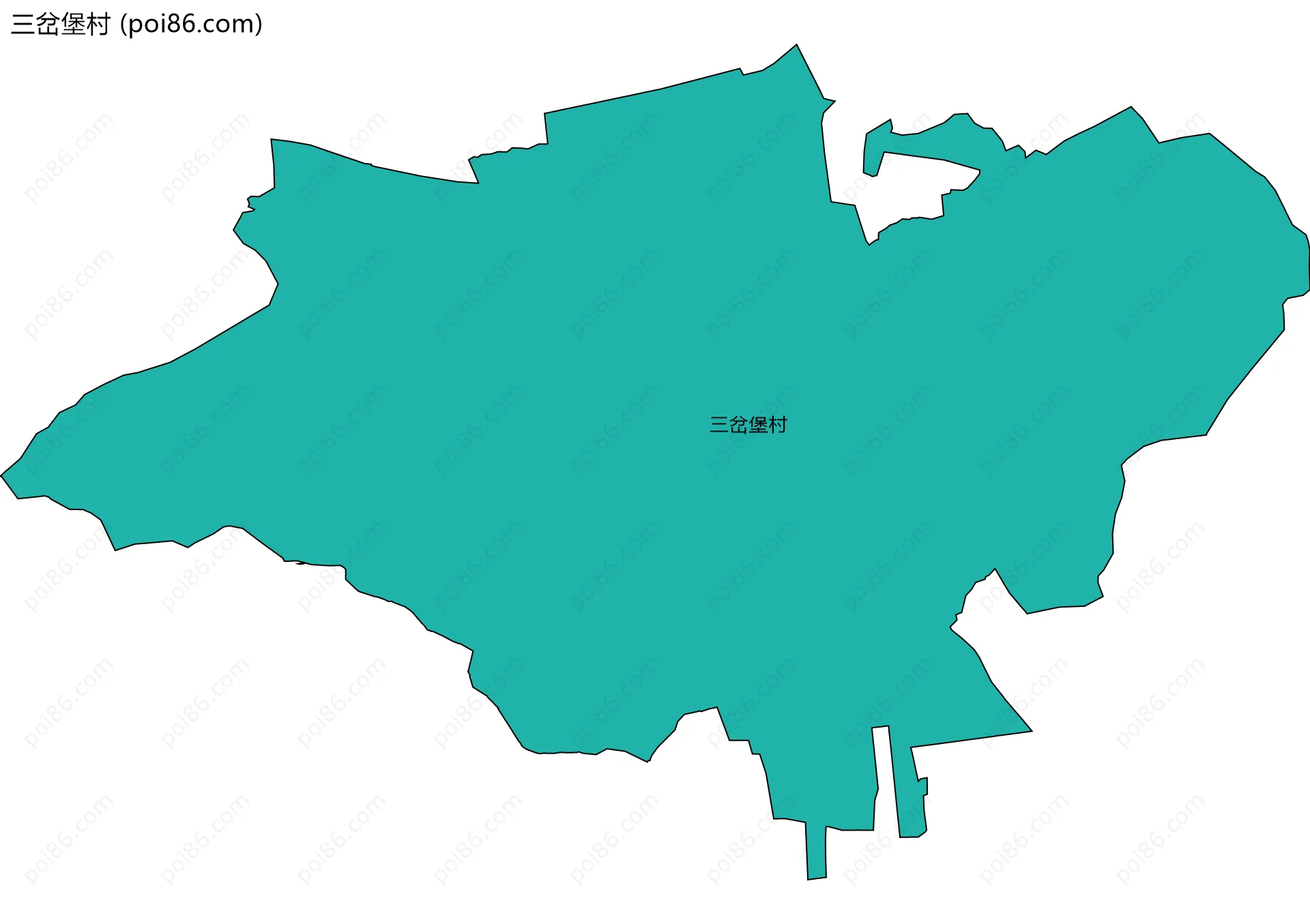 三岔堡村边界地图