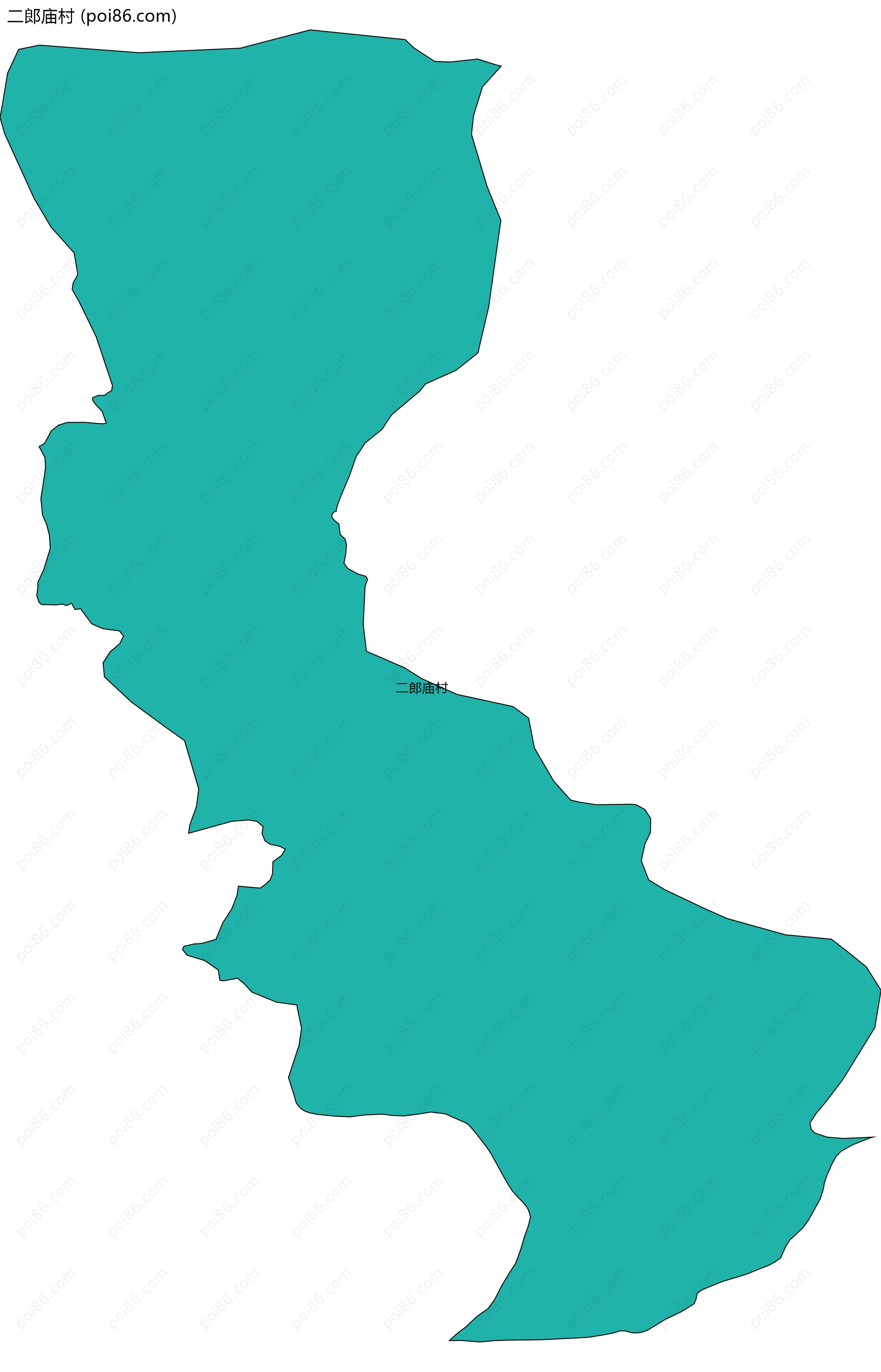 二郎庙村边界地图