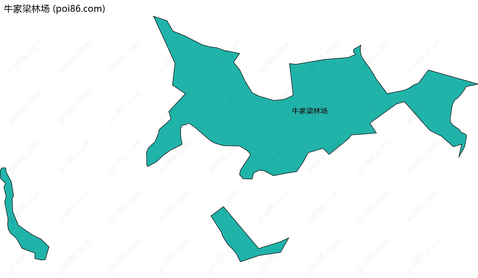 牛家梁林场边界地图